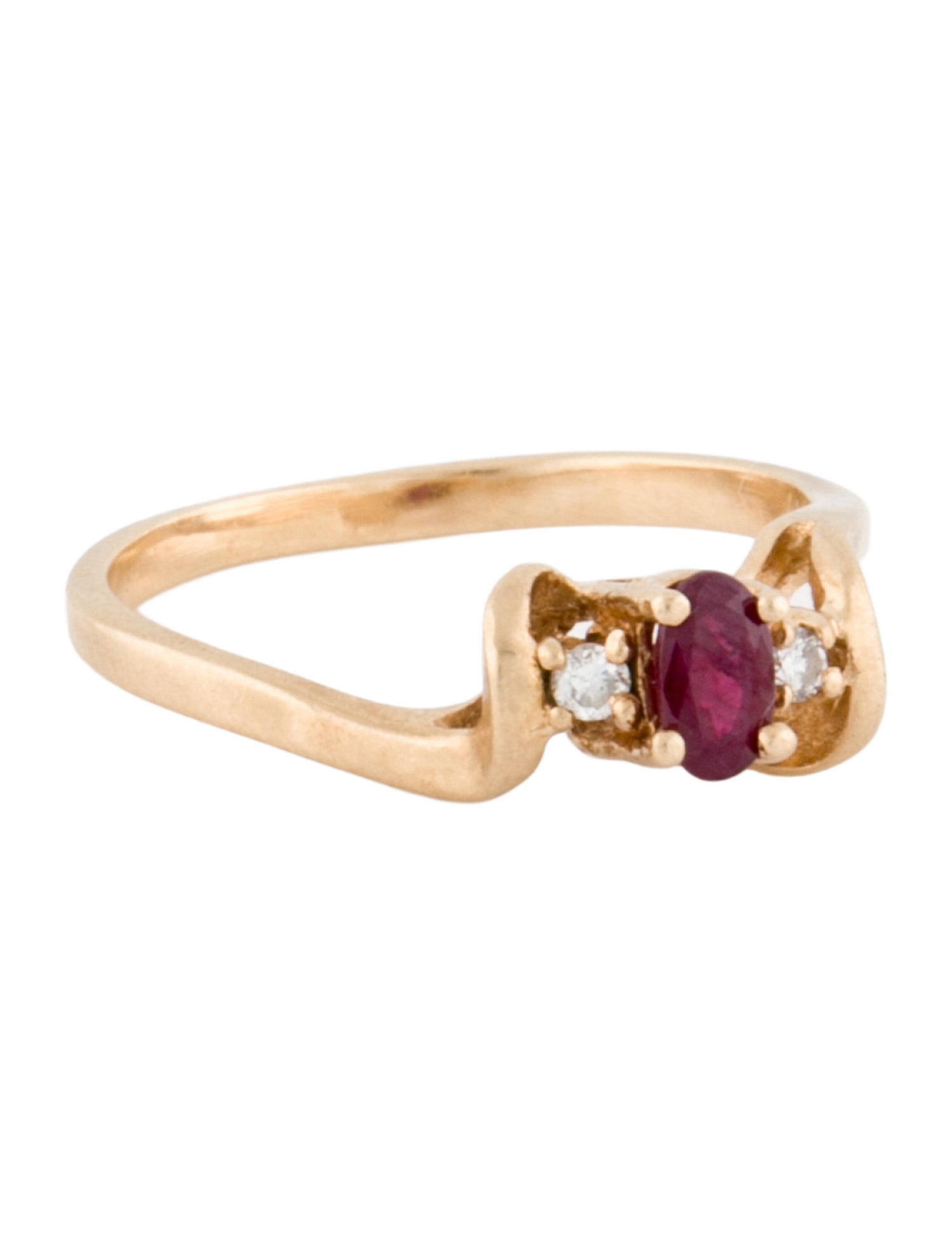 Ring 14K Ruby & Diamond Cocktail