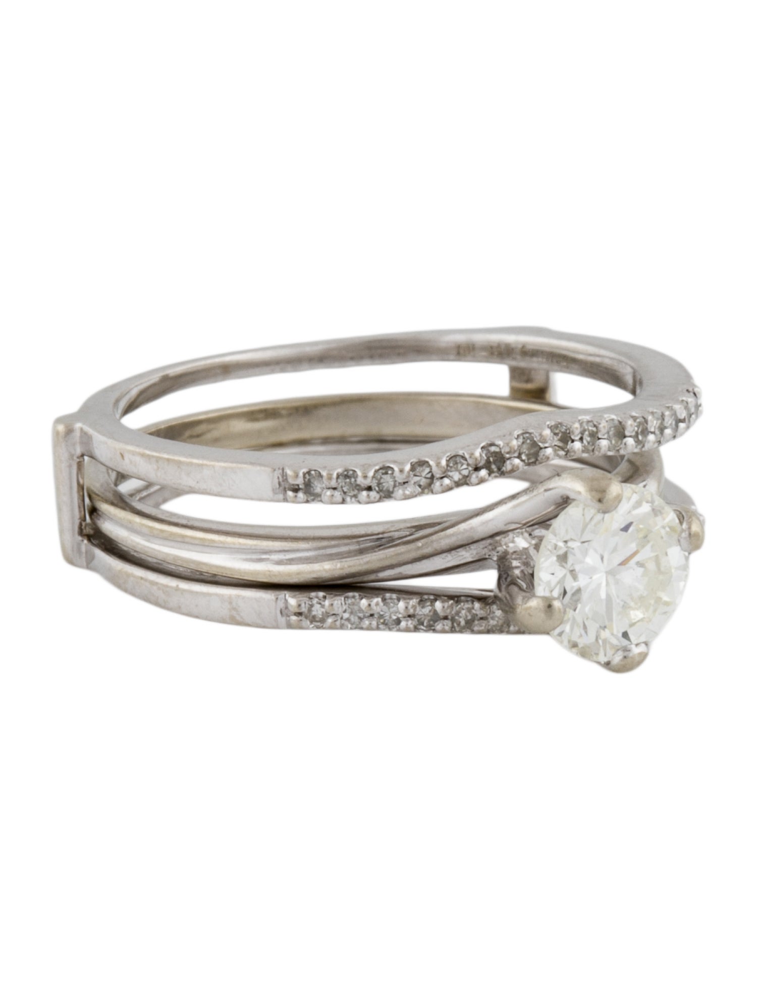 Ring Diamond Engagement & Wrap Wedding Set
