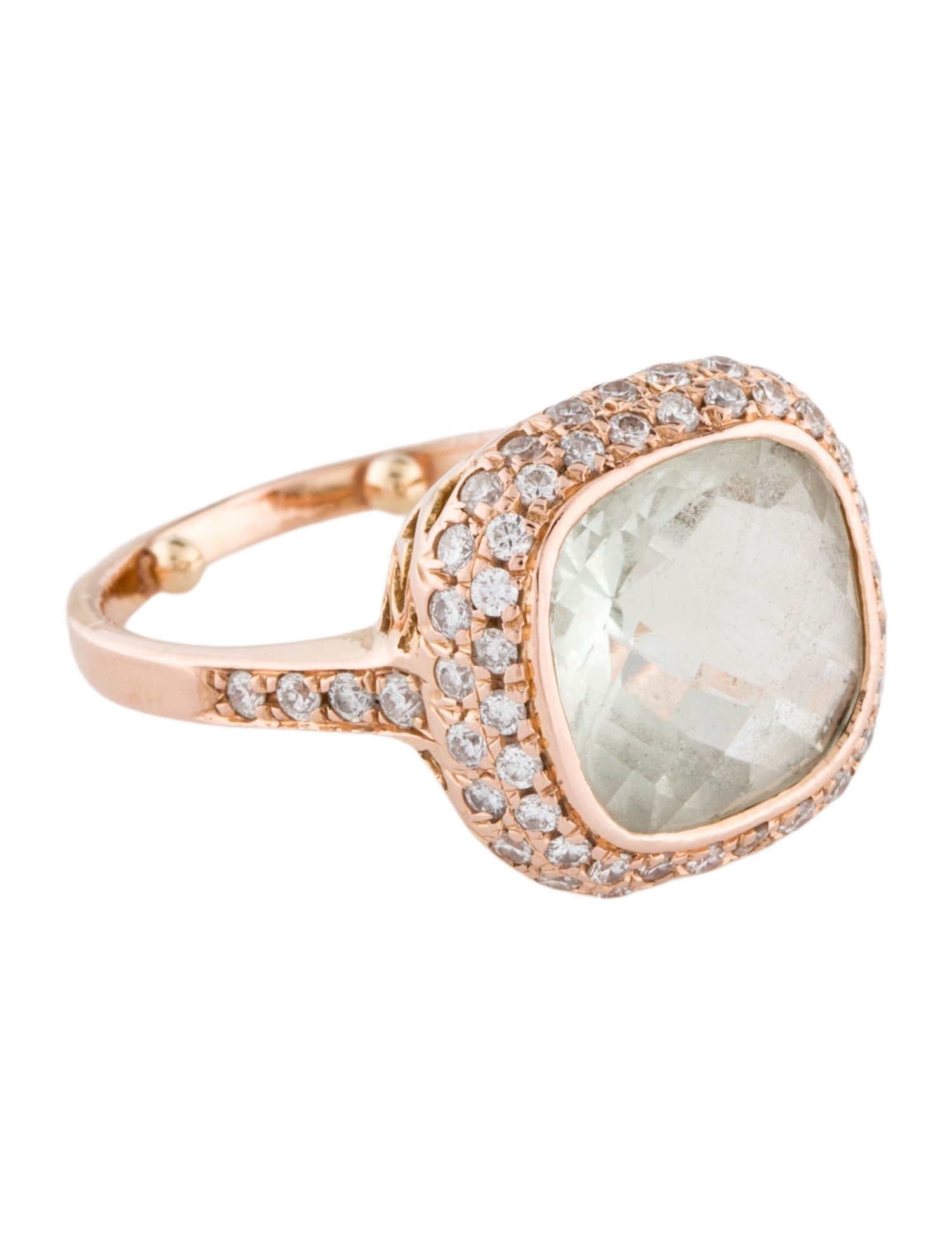 Ring Prasiolite & Diamond Cocktail Ring