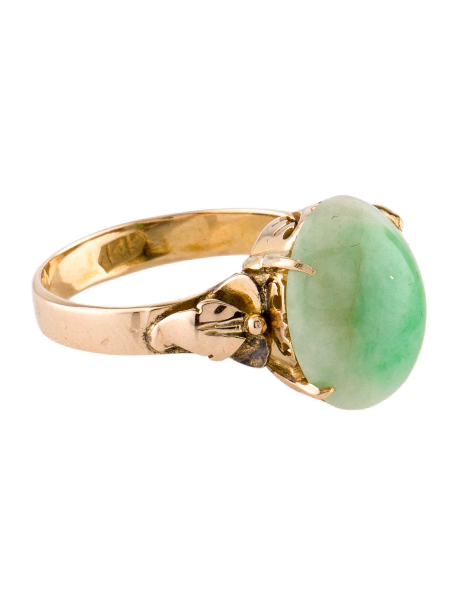 Ring 14K Jadeite Cocktail Ring
