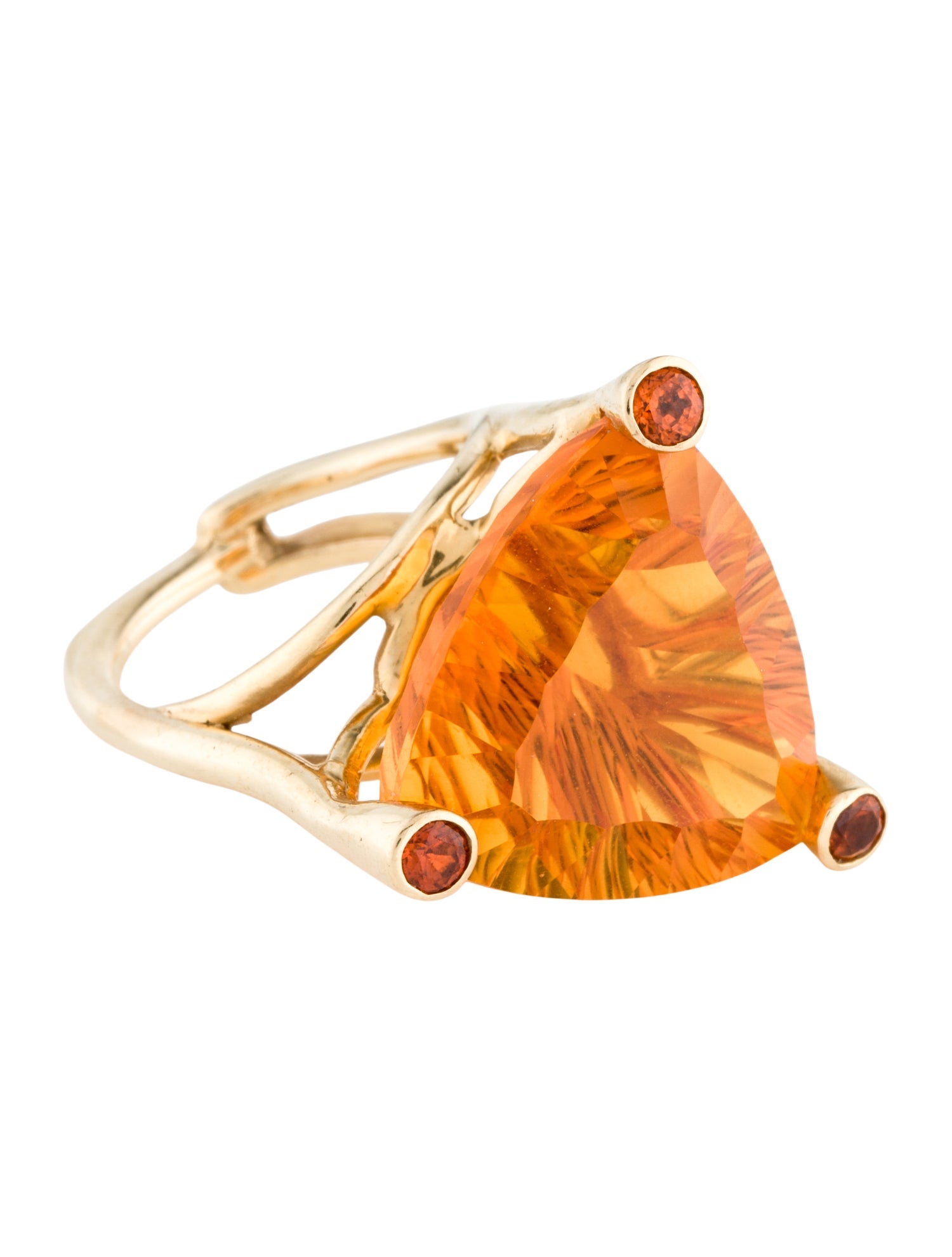 Ring 14K Citrine & Garnet Cocktail