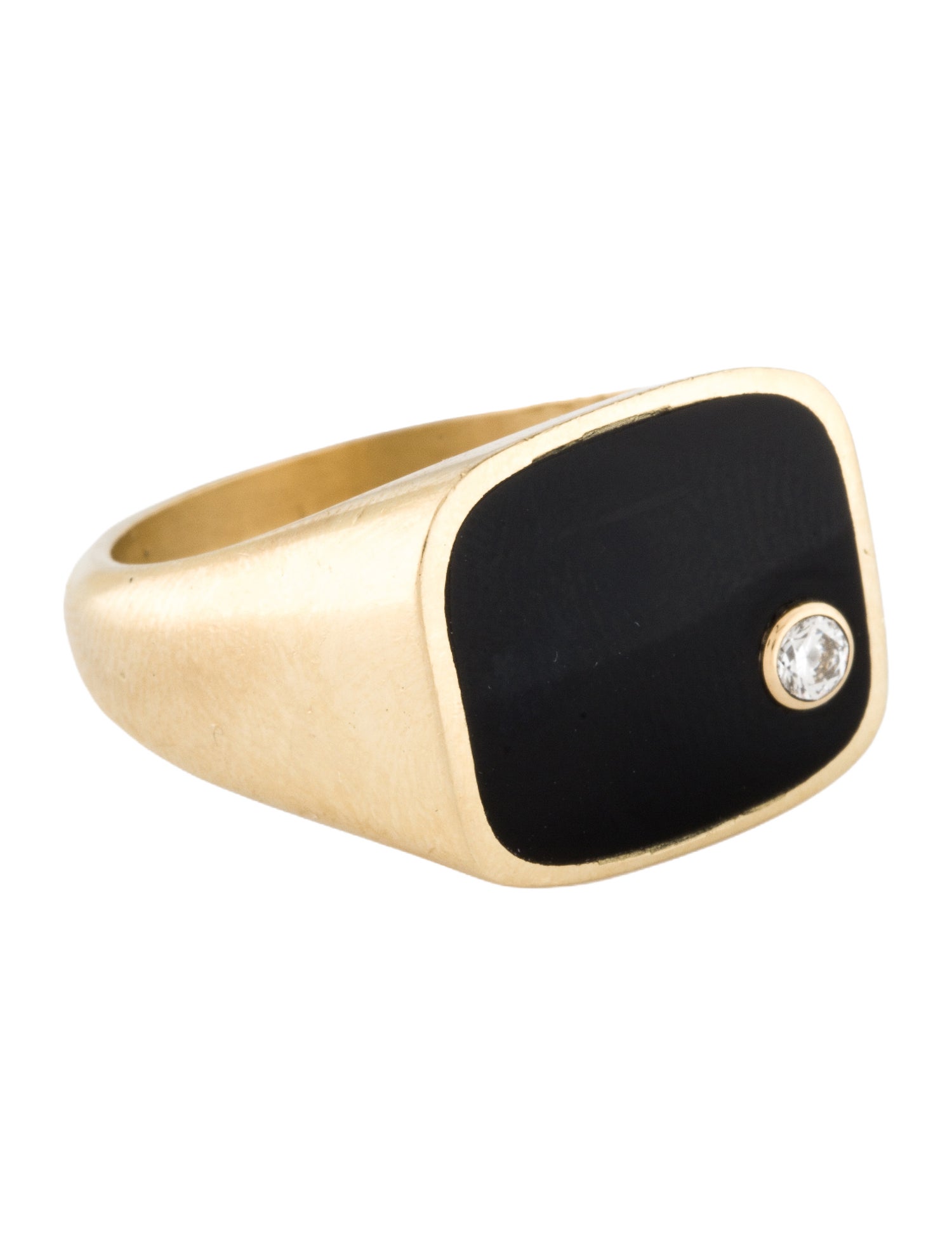 Ring 14K Onyx & Diamond Signet Ring