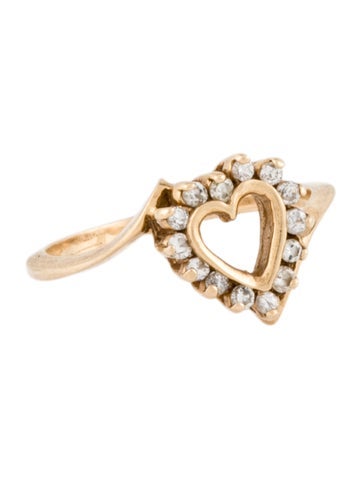 Pre-owned Ring 14k Diamond Heart Cocktail  In Multi