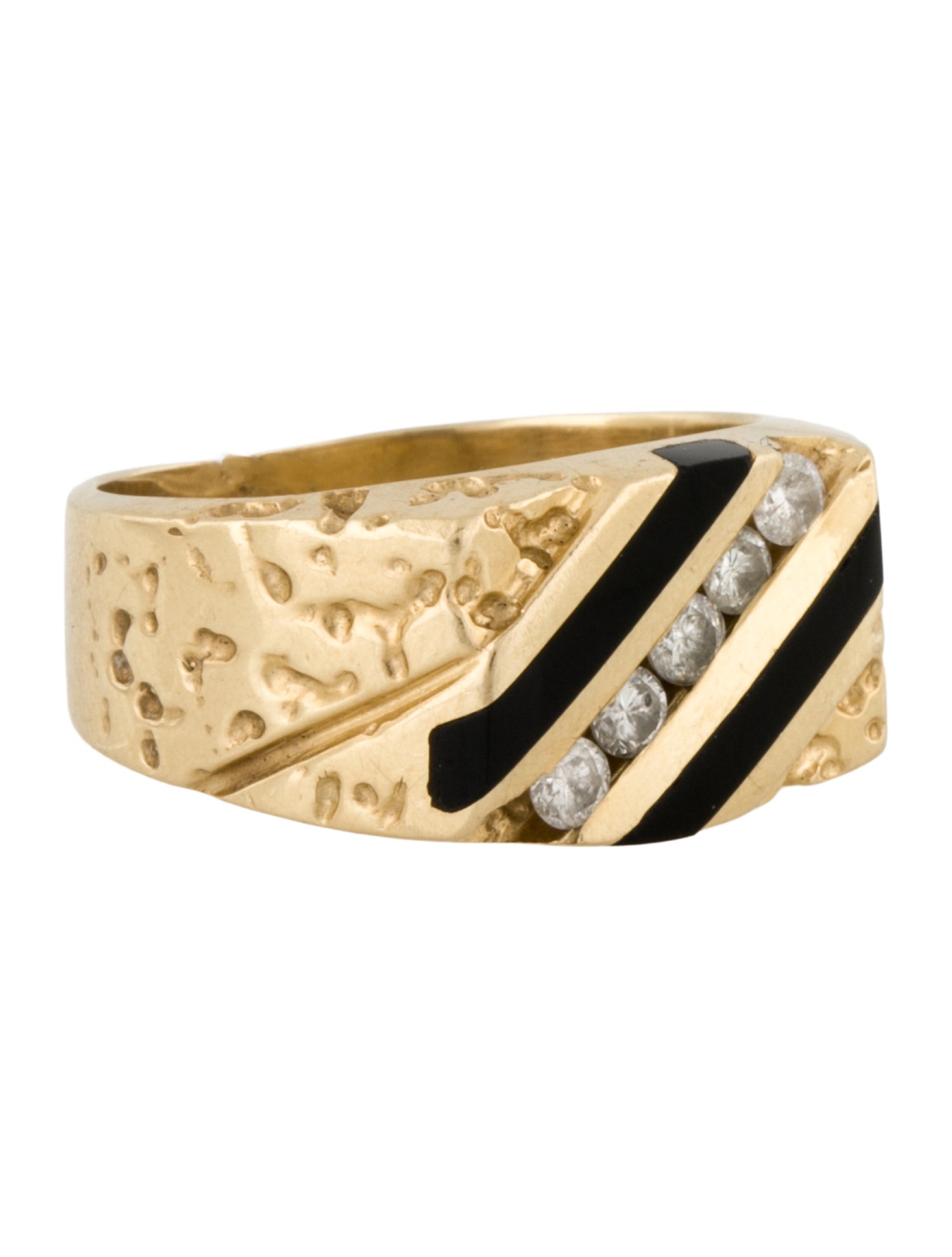 Ring 14K Onyx & Diamond Signet