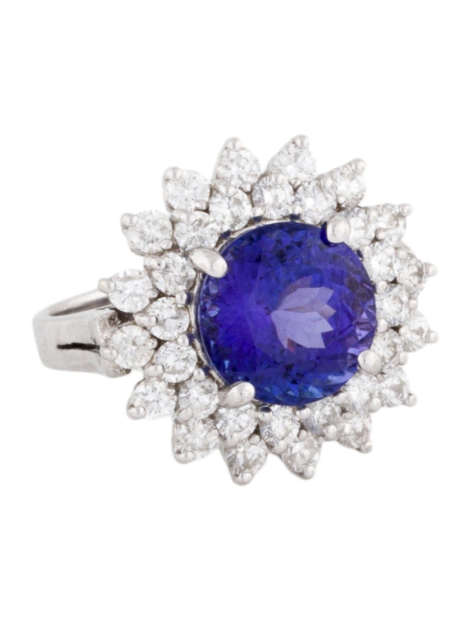Ring 18K 3.95ct Tanzanite & Diamond Cocktail