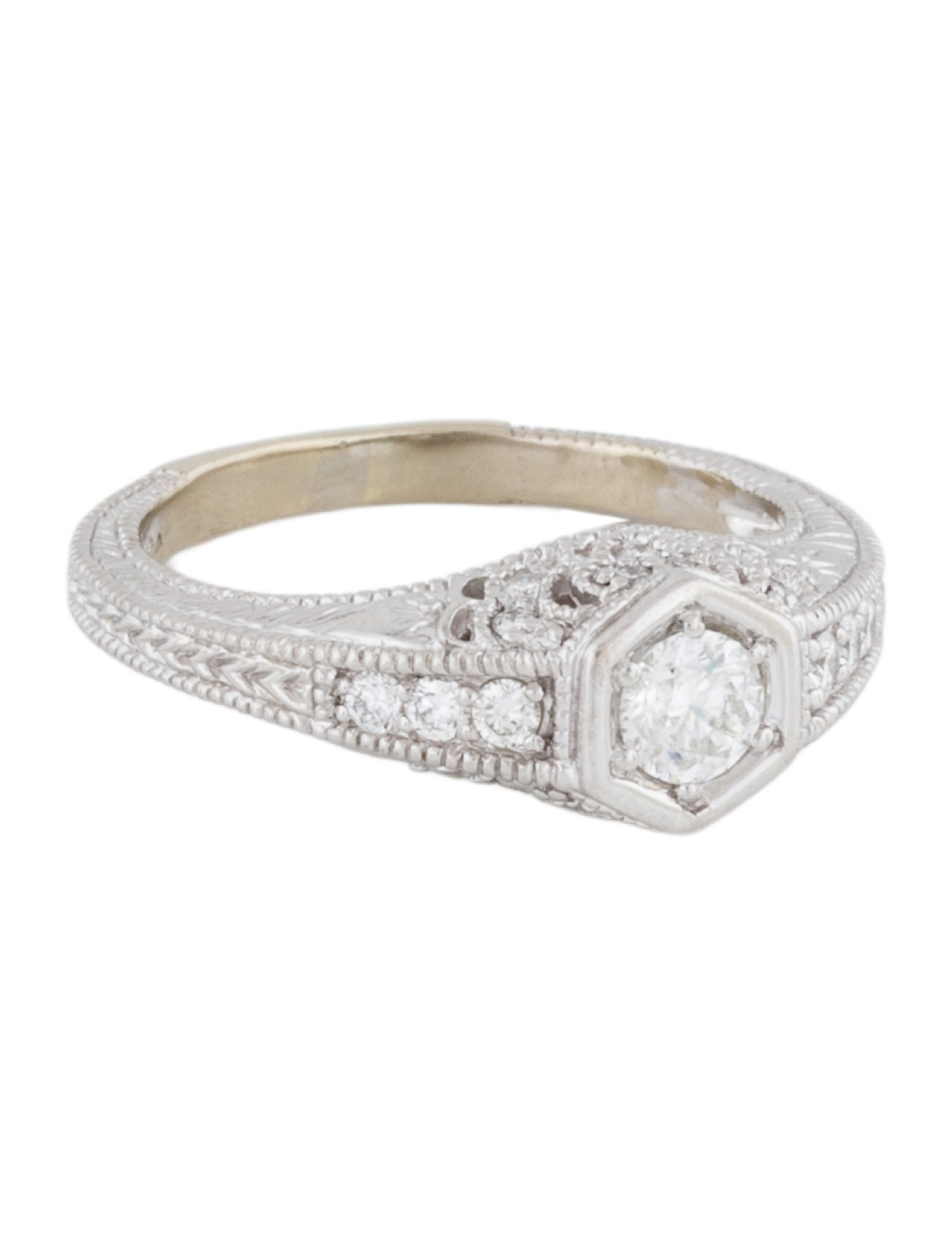 Ring 14K Diamond Filigree Engagement