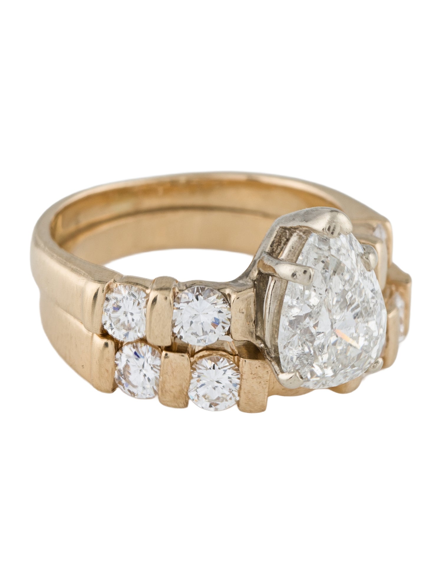 Ring 14K 1.56ct Diamond Wedding Set