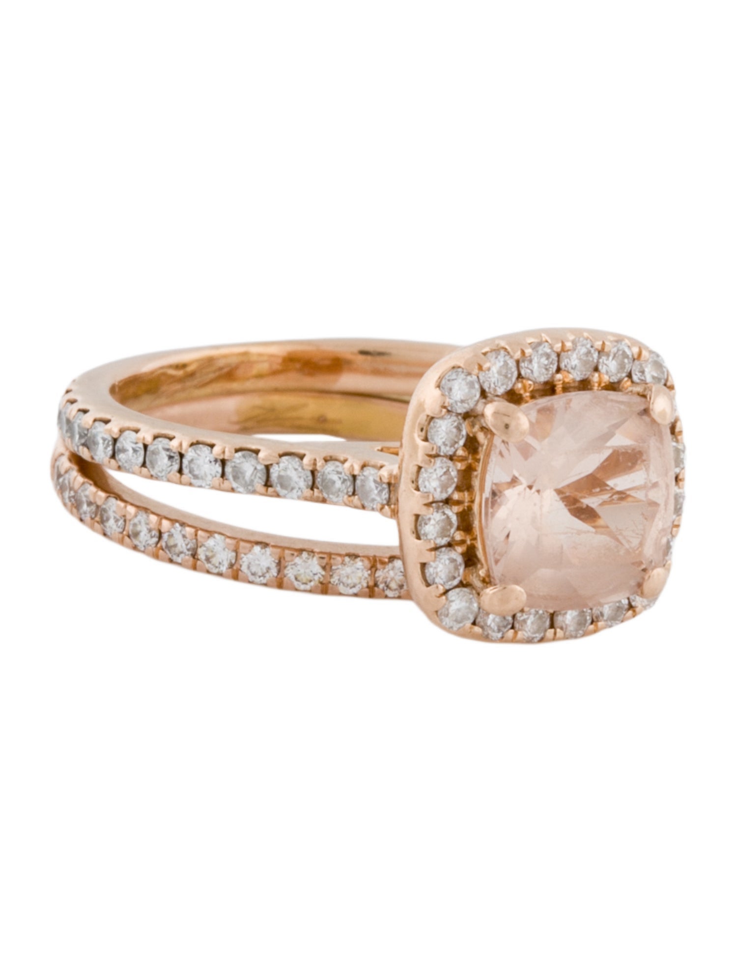 Ring 1.43ct Morganite & Diamond Wedding Set