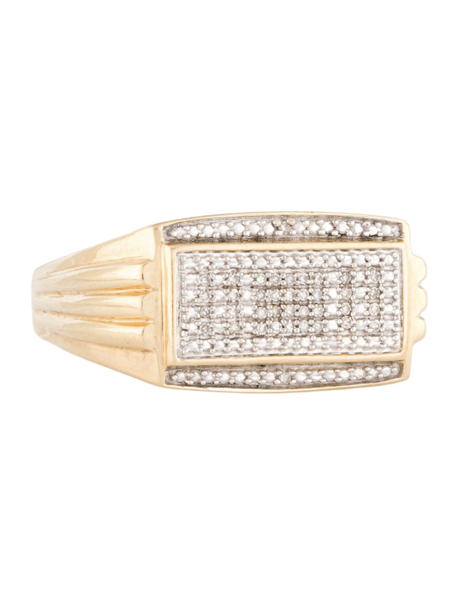 Ring 10K Diamond Signet