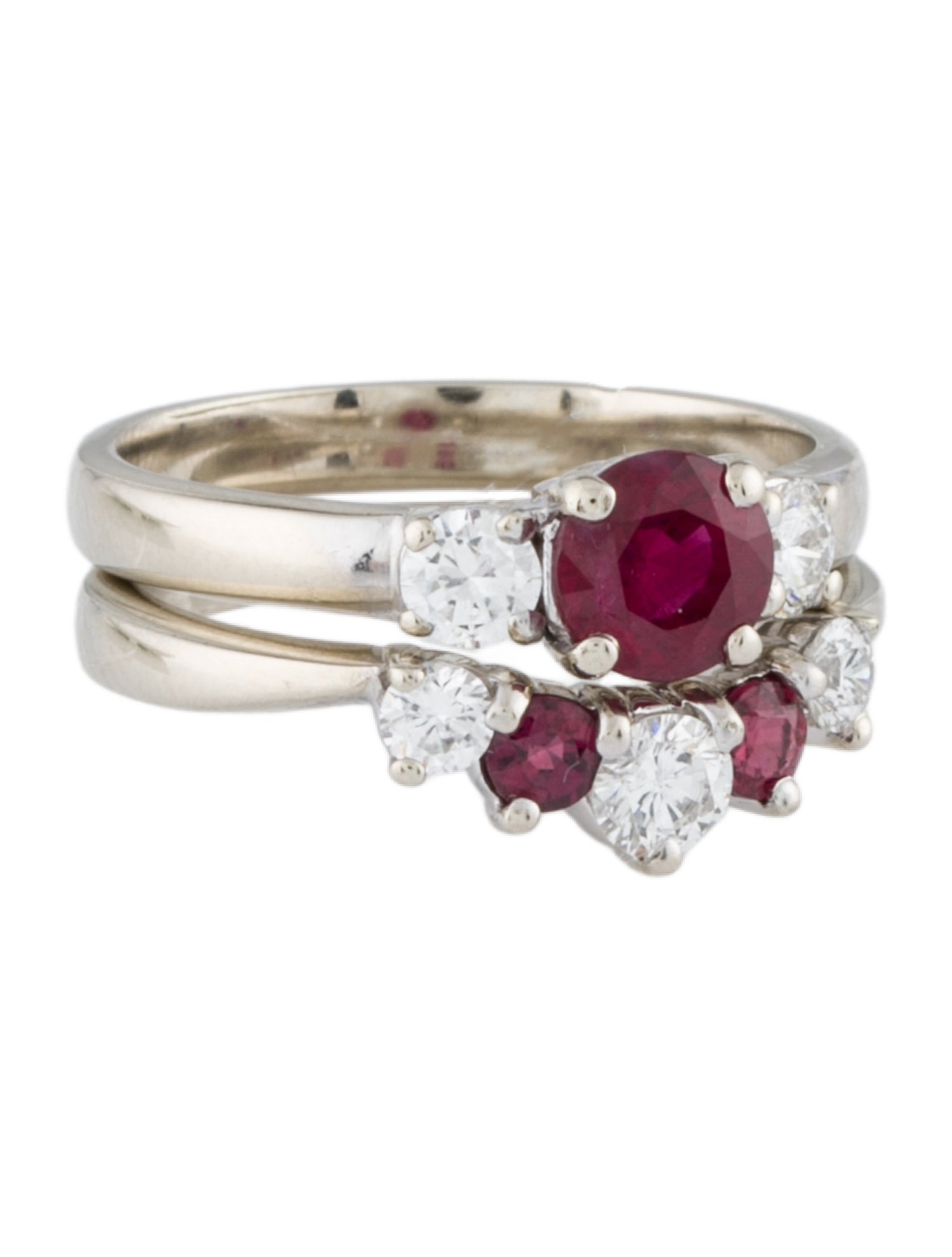 Ring 14K Ruby & Diamond Wedding Set