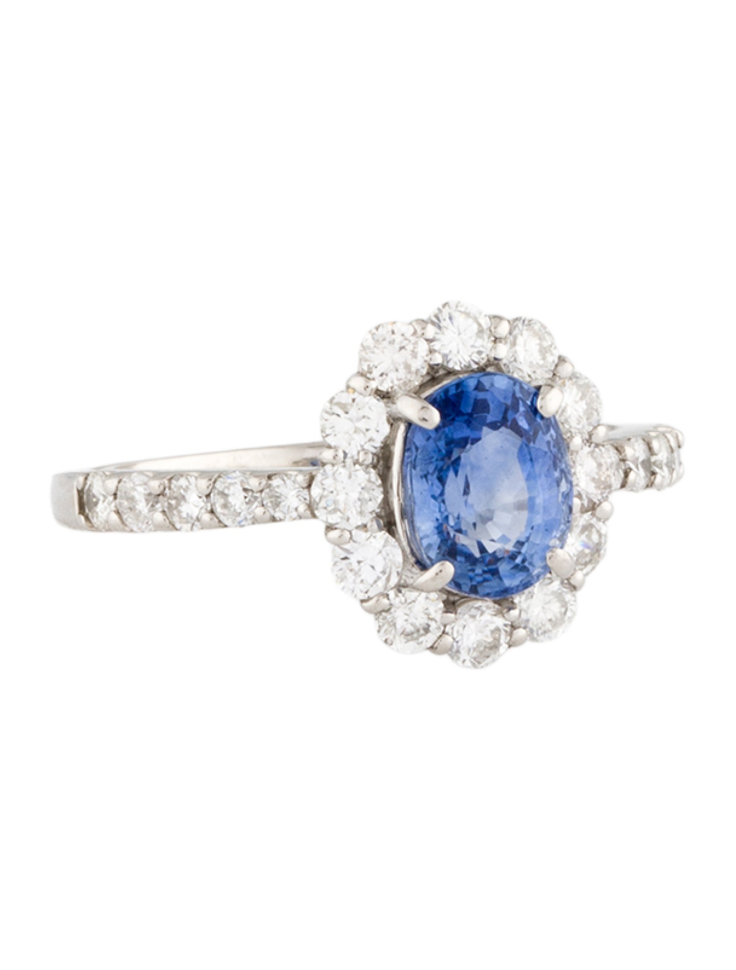 Ring Platinum 1.60ct Sri Lankan Sapphire & Diamond Cocktail