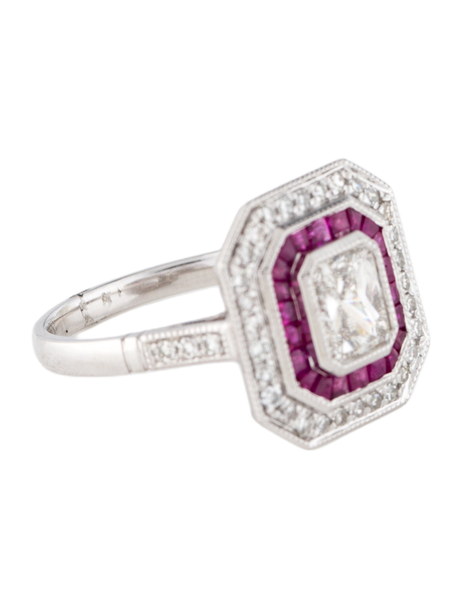Ring Platinum 2.34ctw Diamond & Ruby Cocktail Ring