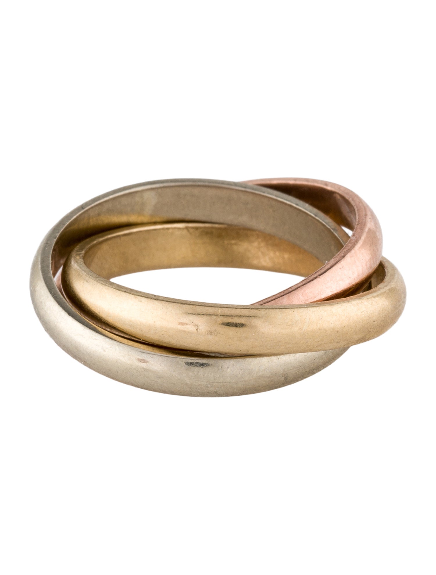 Ring 14K Tri-Color Rolling Band