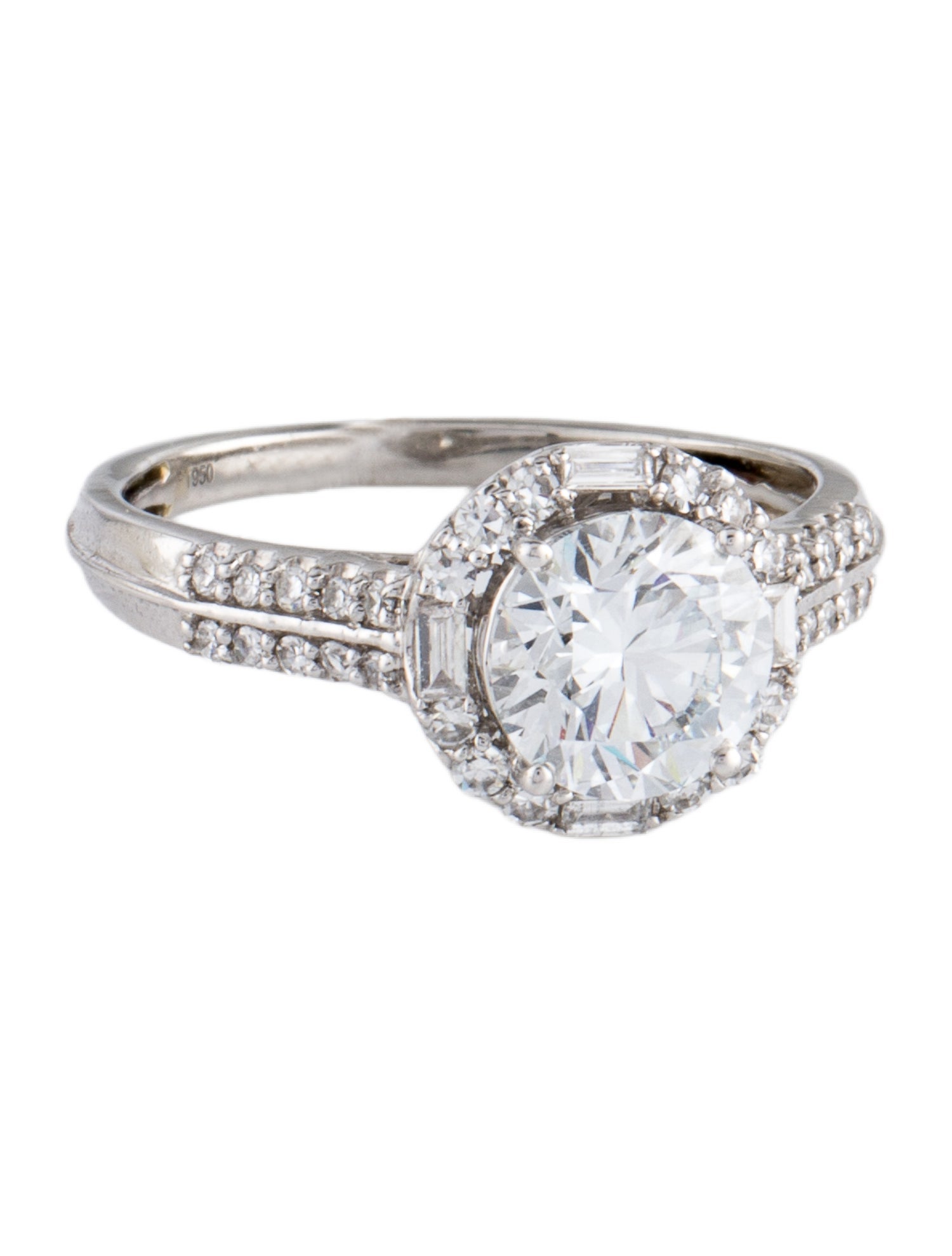 Ring Platinum 1.49ct Lab-Grown Diamond Engagement