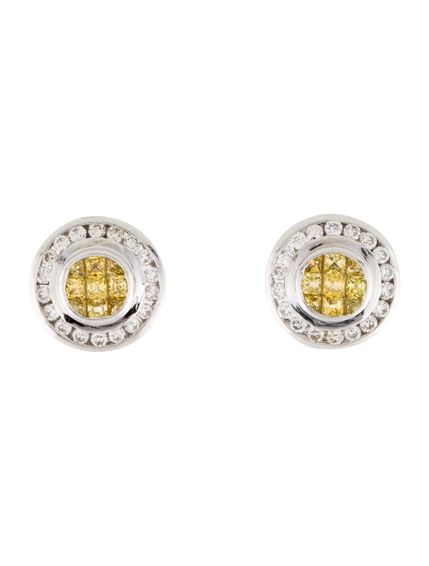 Earrings 18K 1.02ctw Sapphire & Diamond Earclips