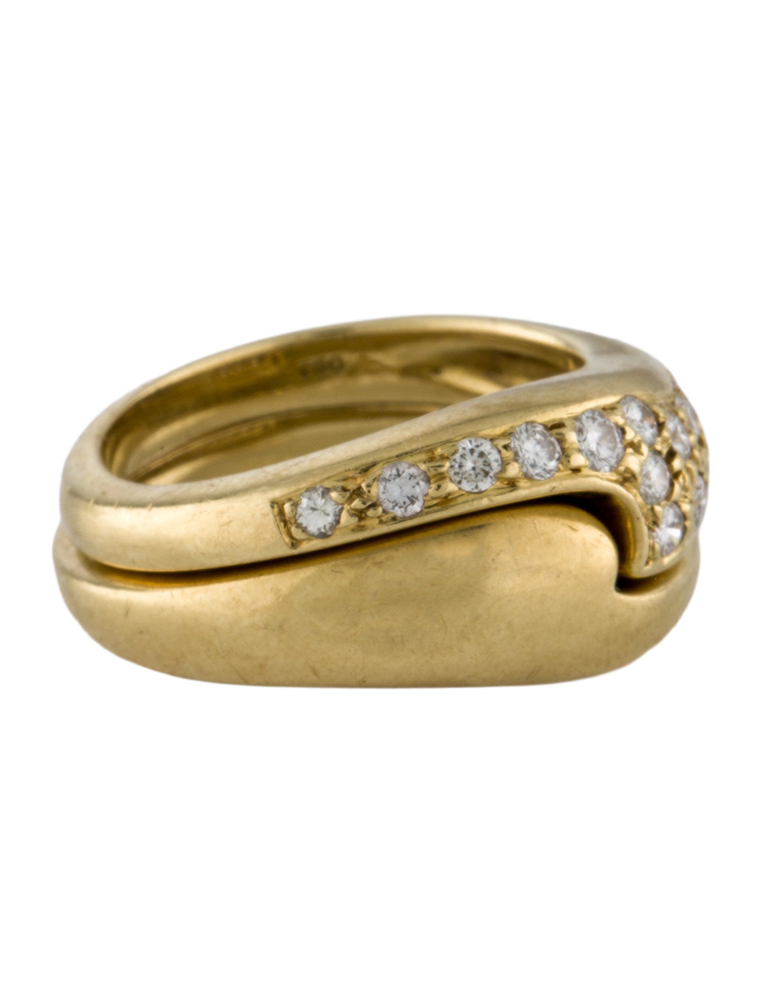 Ring 18K Diamond Interlocking Band Set