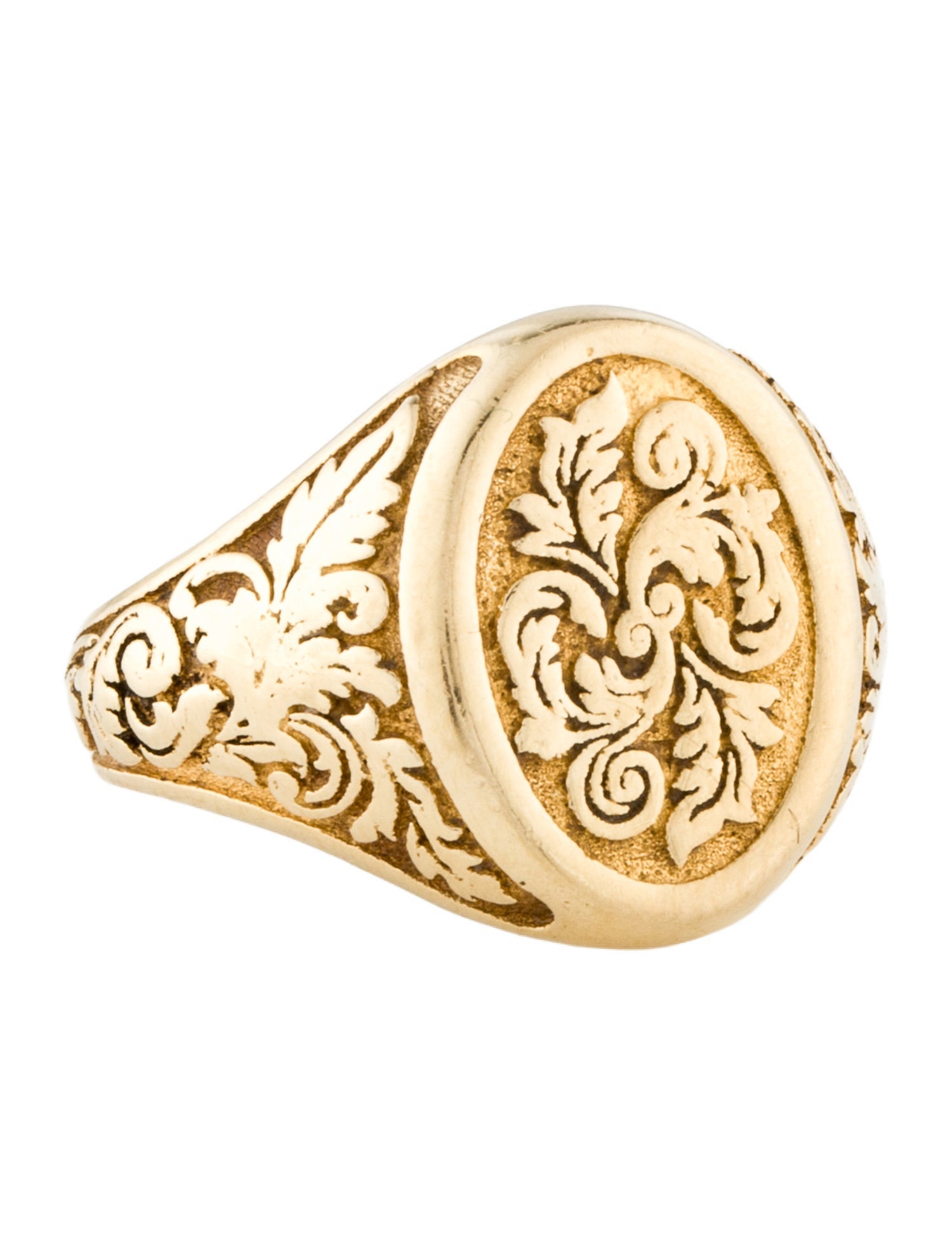 Ring 14K Textured Oval Singnet