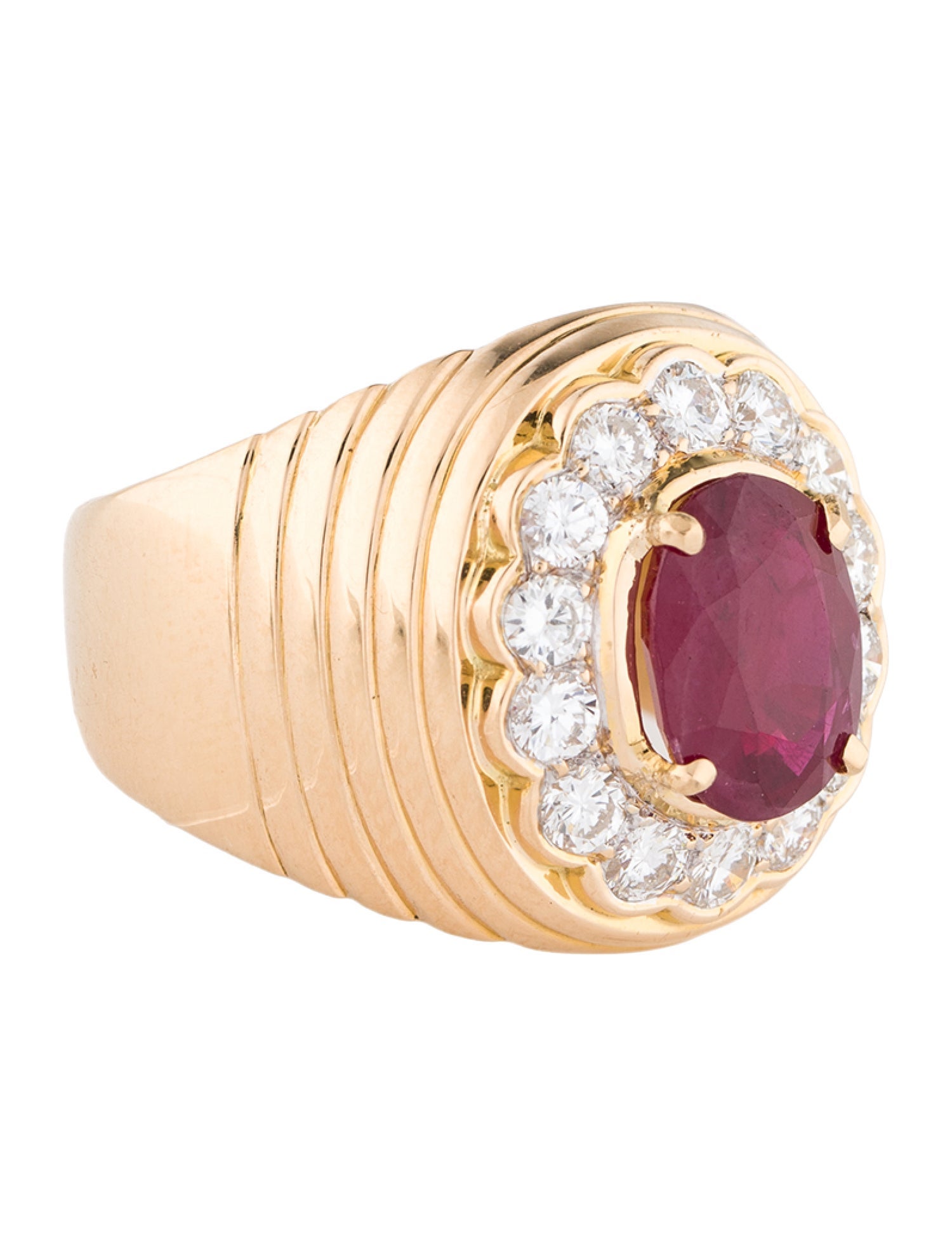 Ring 20K 3.09ct Ruby & Diamond Cocktail