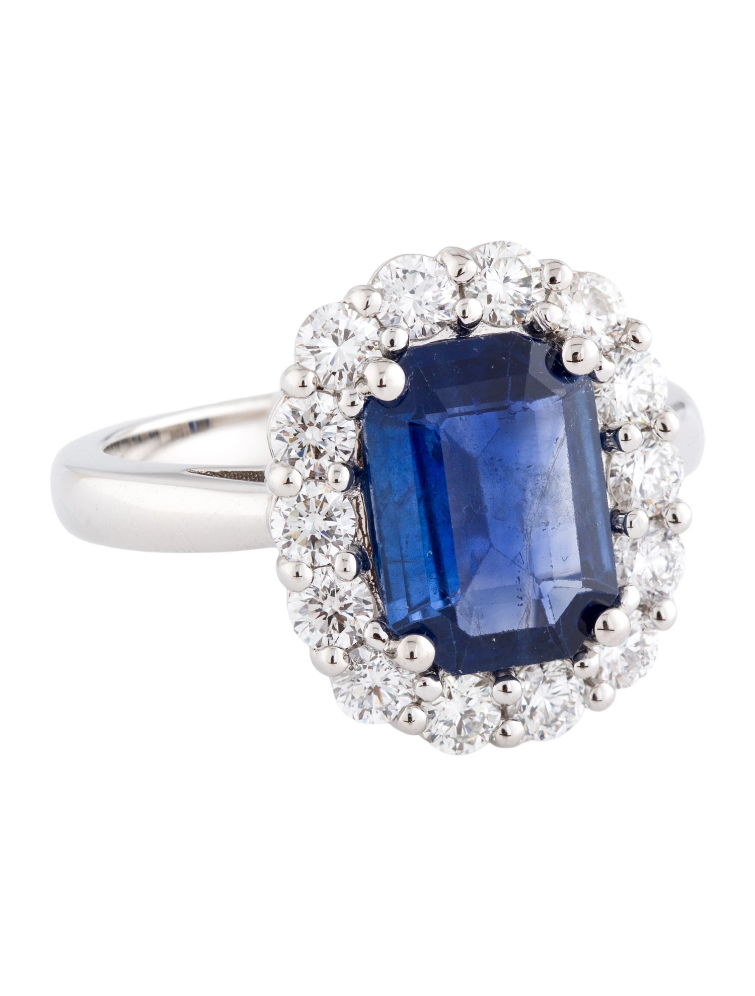 Ring 18K 2.87ct Sapphire & Diamond Cocktail Ring
