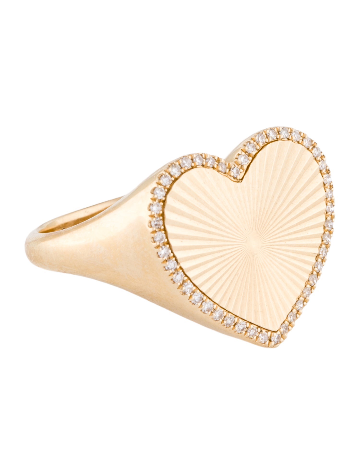 Ring 14K Diamond Heart Signet