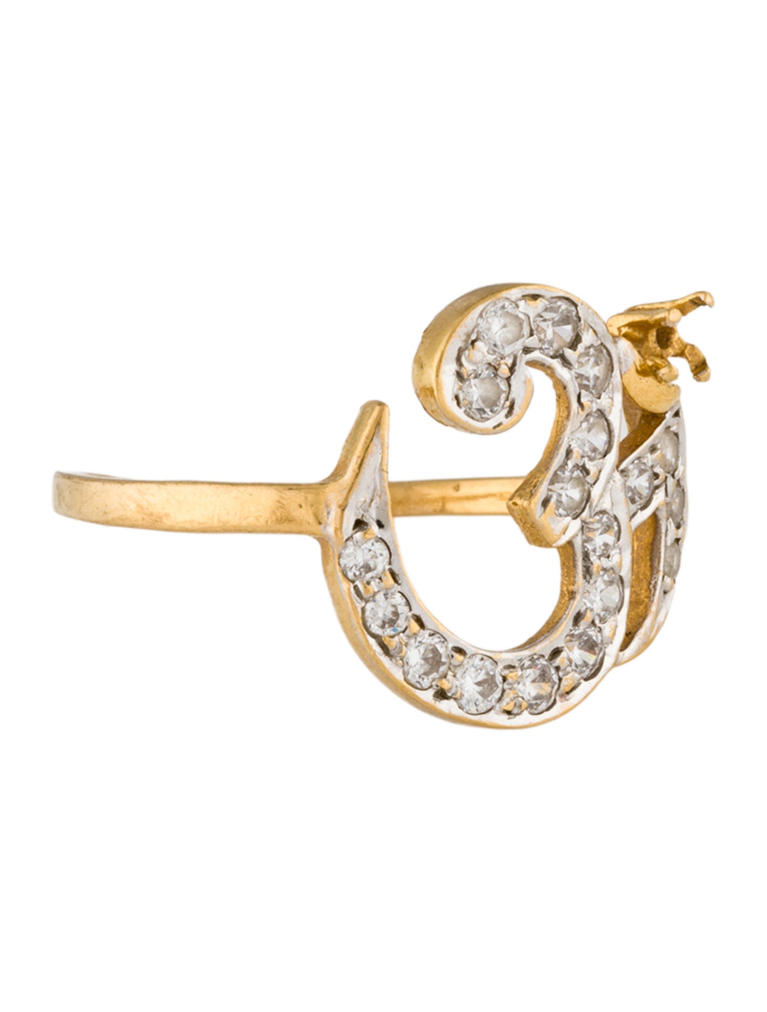Ring 22K Cubic Zirconia Om Cocktail
