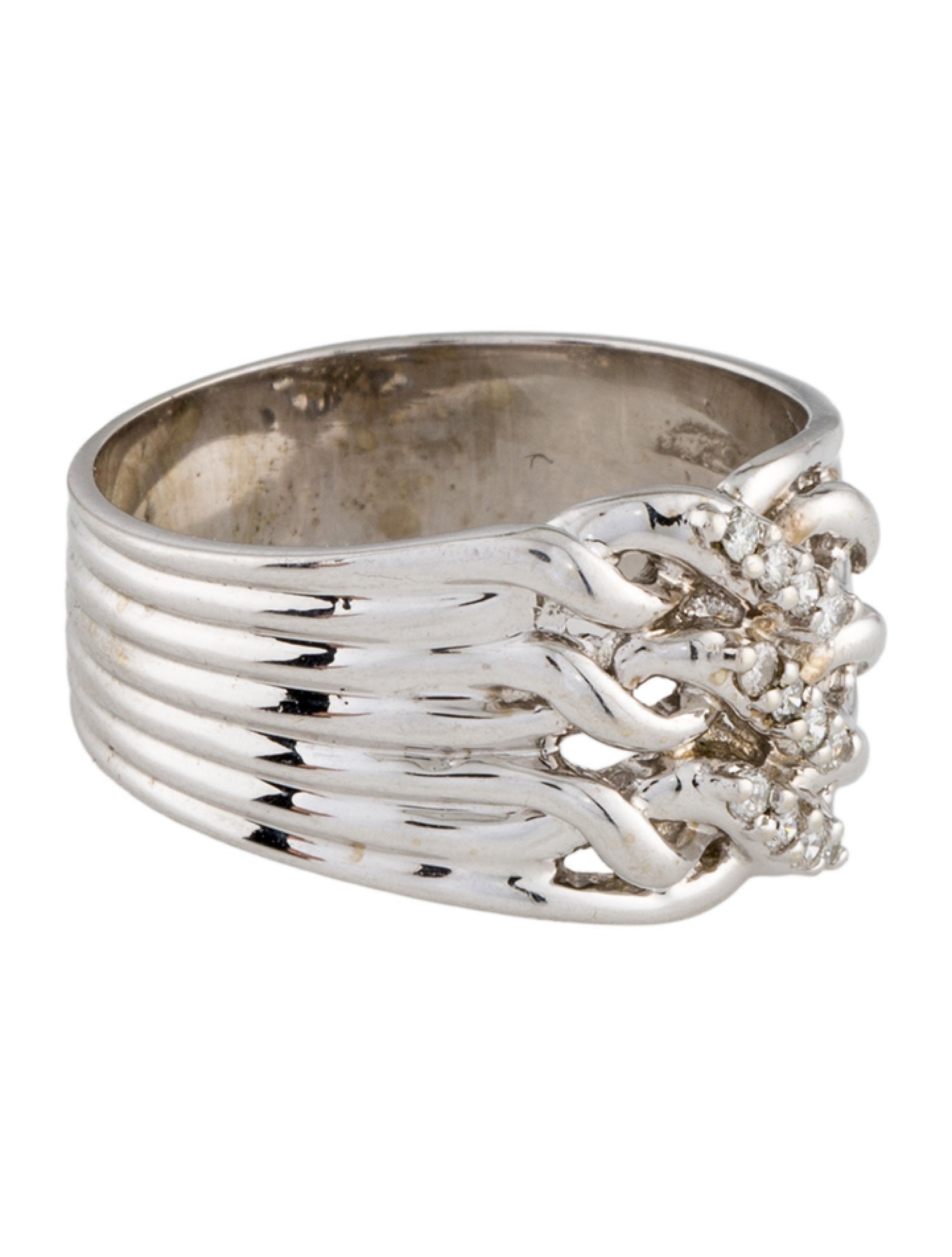 Ring 14K Diamond Triple Twist Band