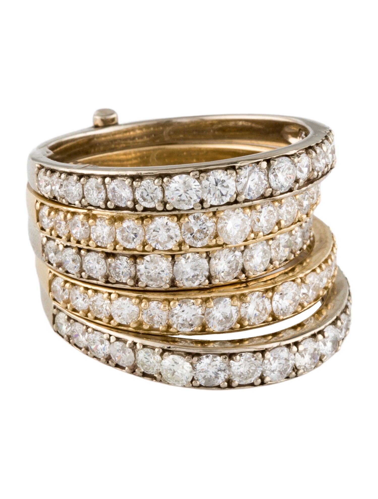 Ring 14K 2.98ctw Diamond Multi-Row Band
