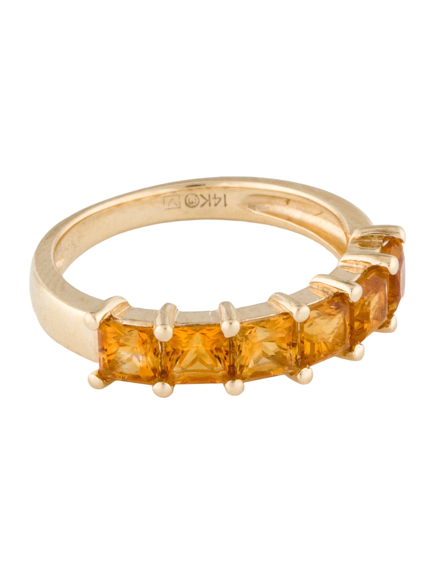 Ring 14K Citrine Half Eternity Band