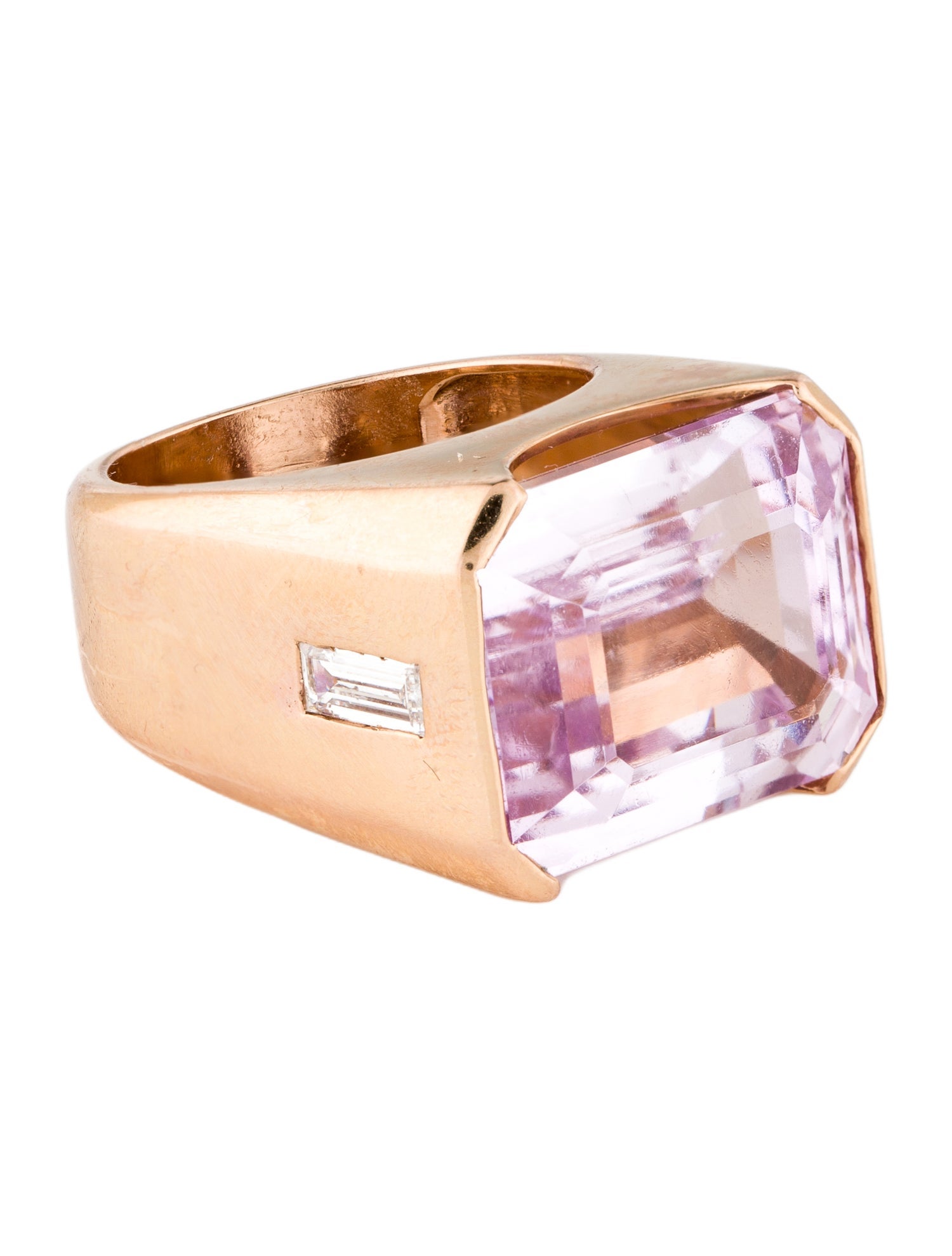 Ring 14K 20.56ctw Kunzite & Diamond Cocktail Ring