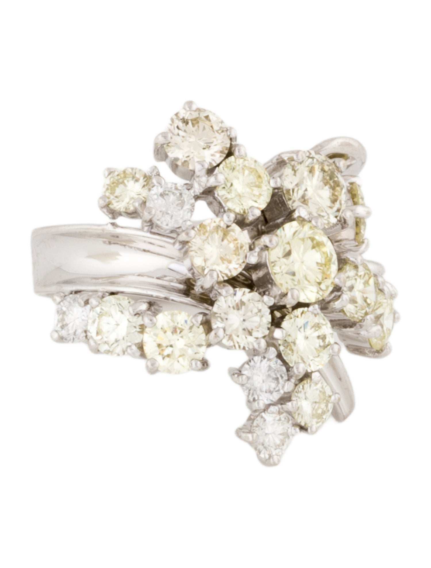 Ring 14K Diamond Cluster Cocktail