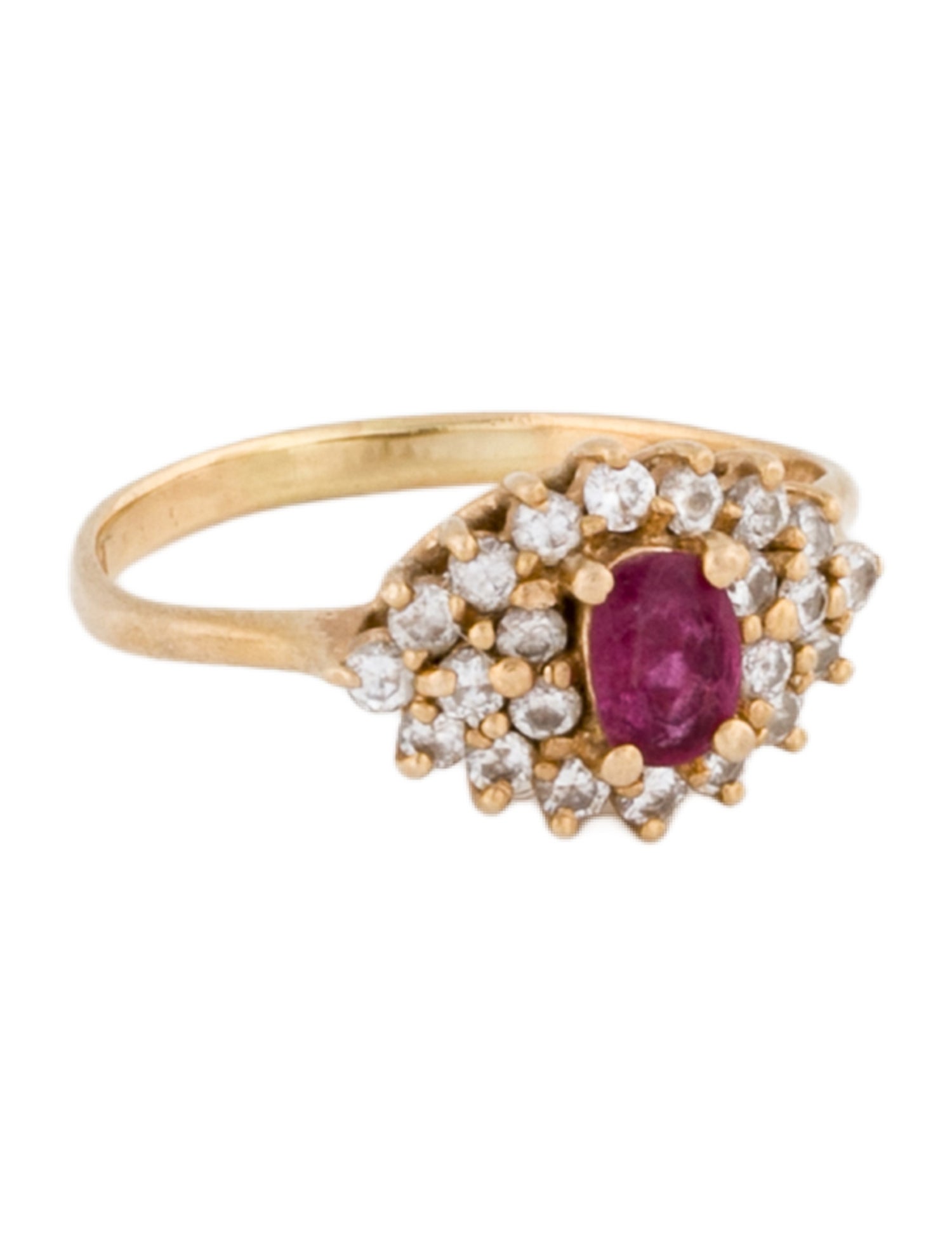 Ring 14K Ruby & Diamond Cocktail