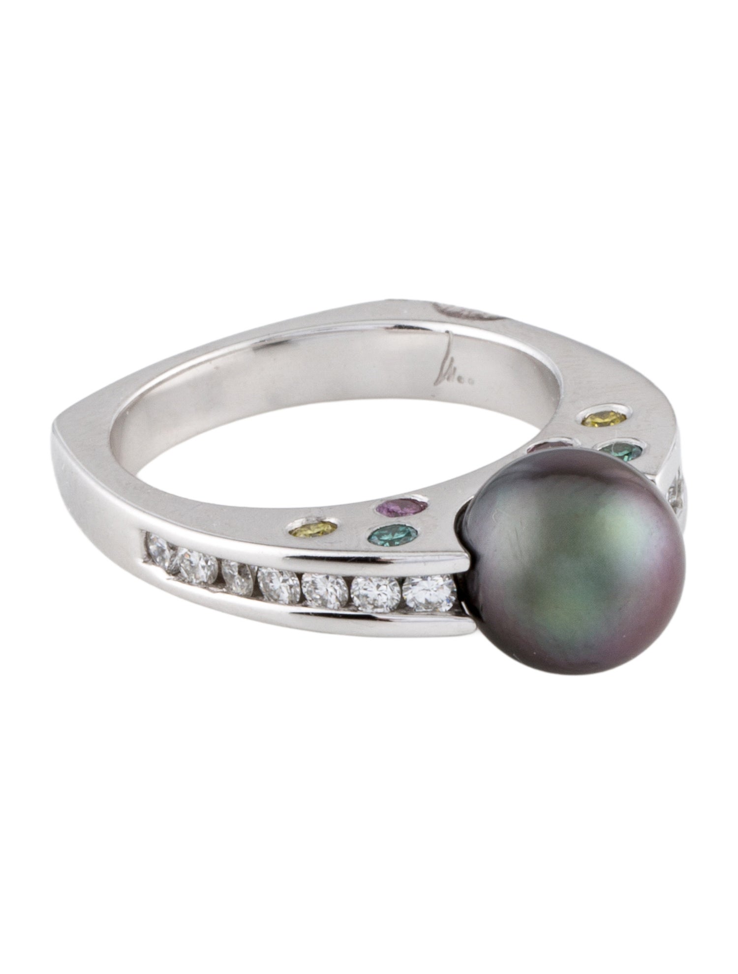 Ring 14K Pearl & Diamond Cocktial