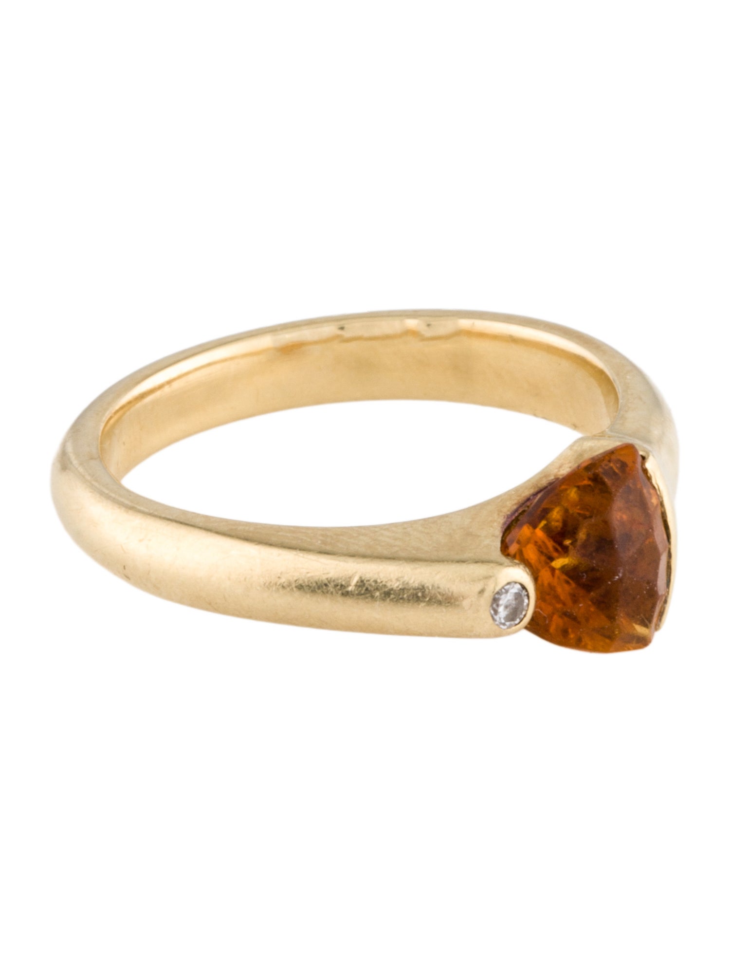Ring 18K Citrine & Diamond Cocktail