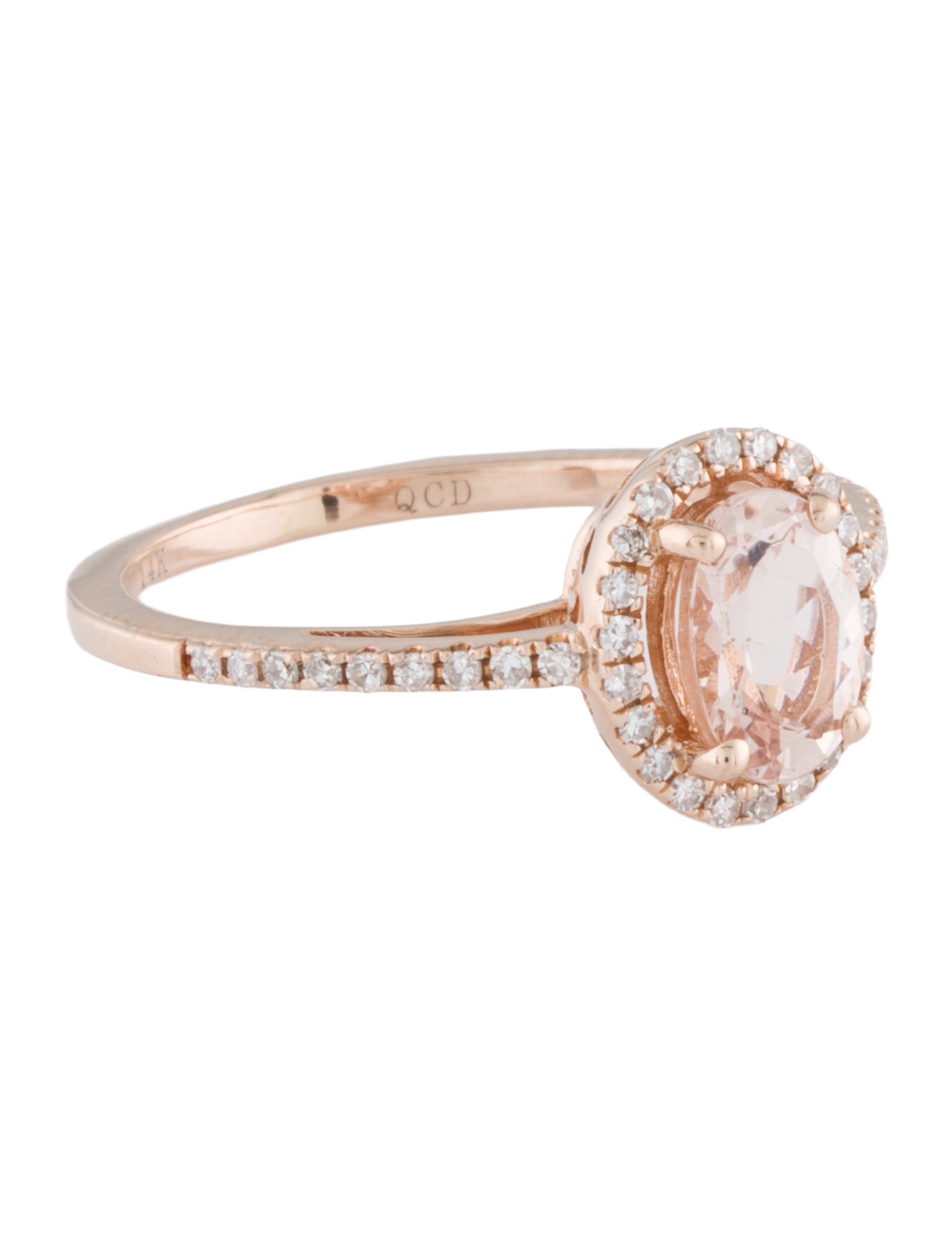 Ring 14K Morganite & Diamond Cocktail