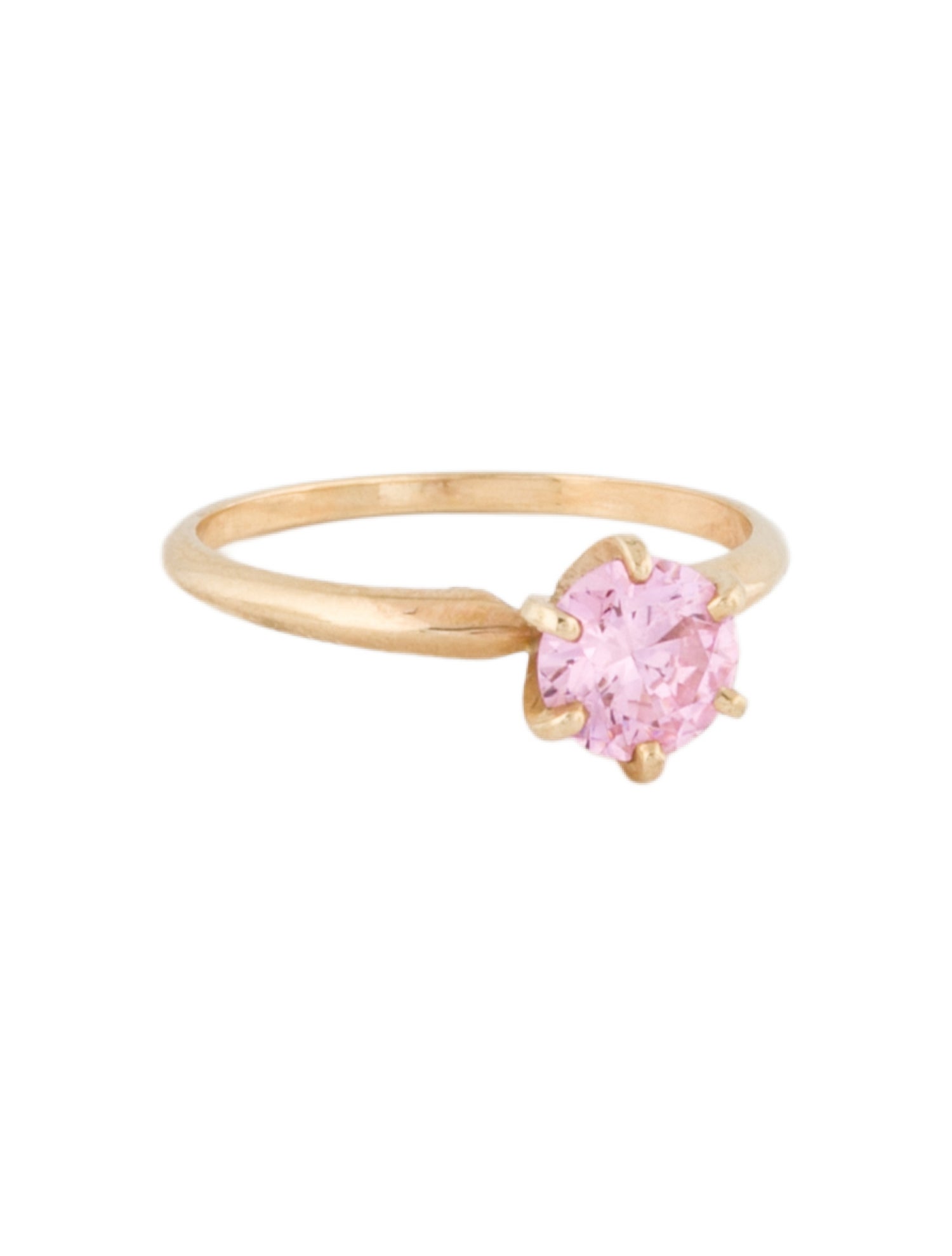 Ring 14K Cubic Zirconia Solitaire