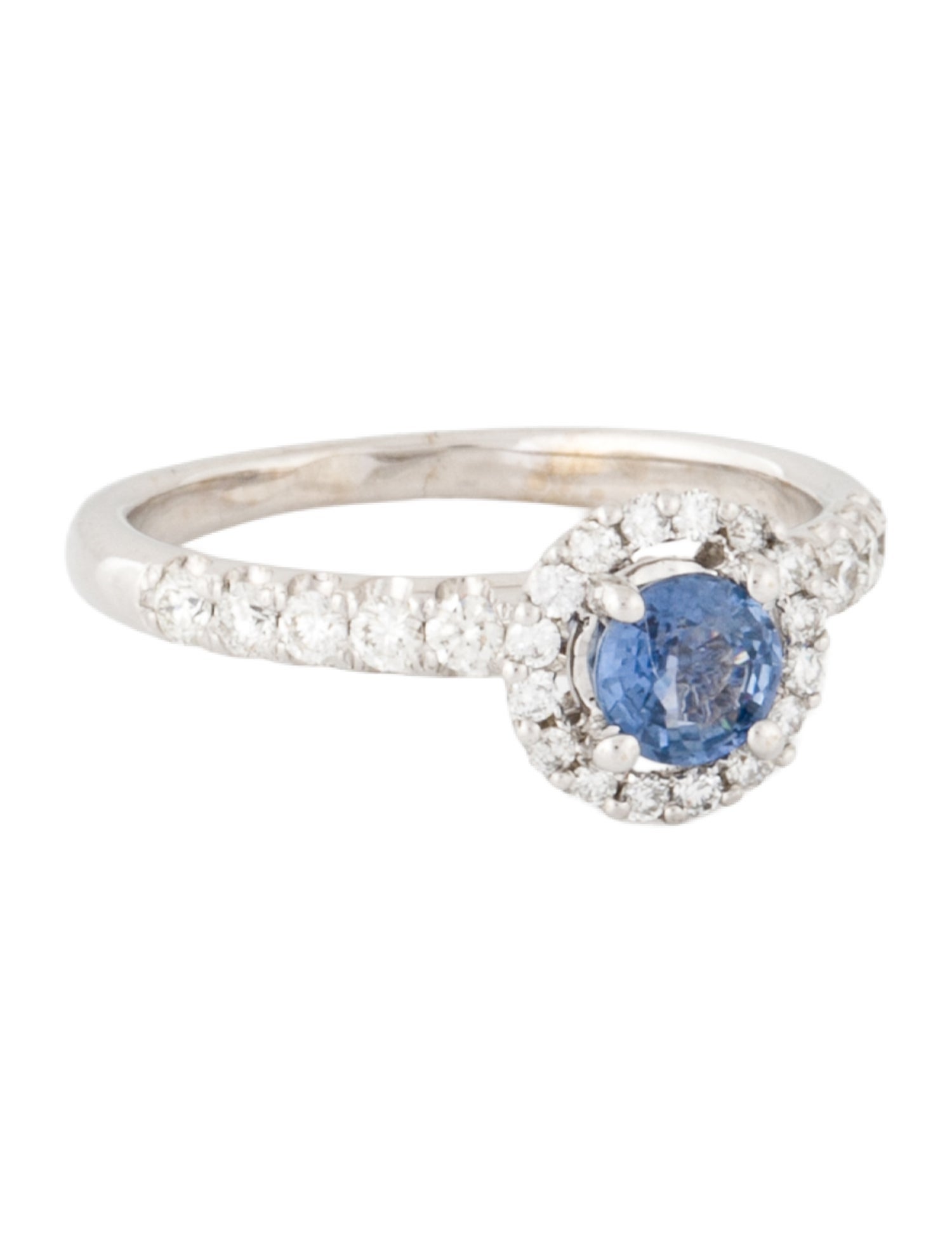 Ring 18K Sapphire & Diamond Halo Engagement
