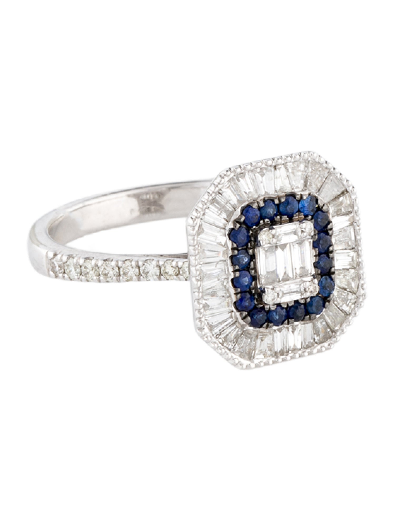 Ring 14K Sapphire & Diamond Cocktail Ring
