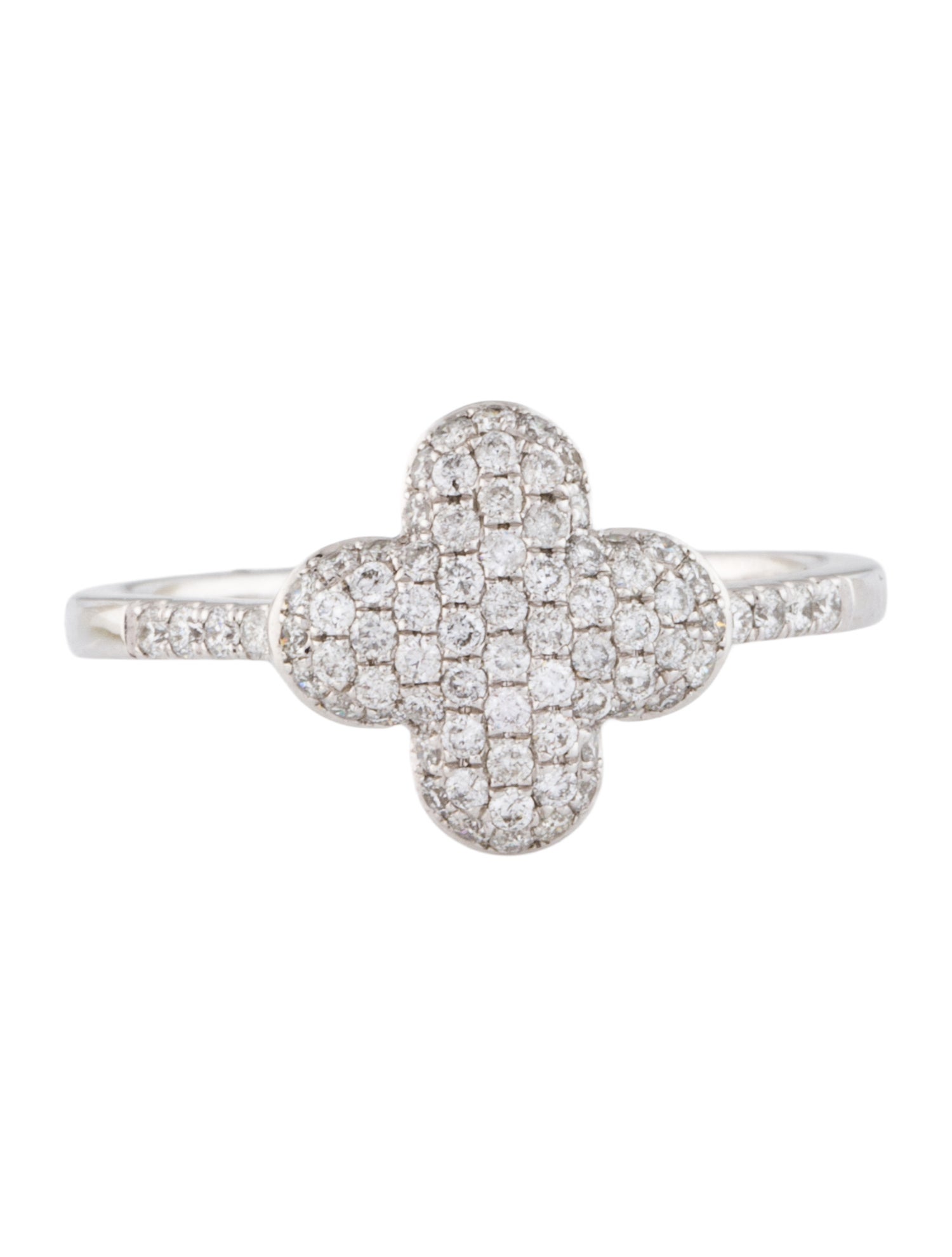 Ring 14K Diamond Flower Cocktail