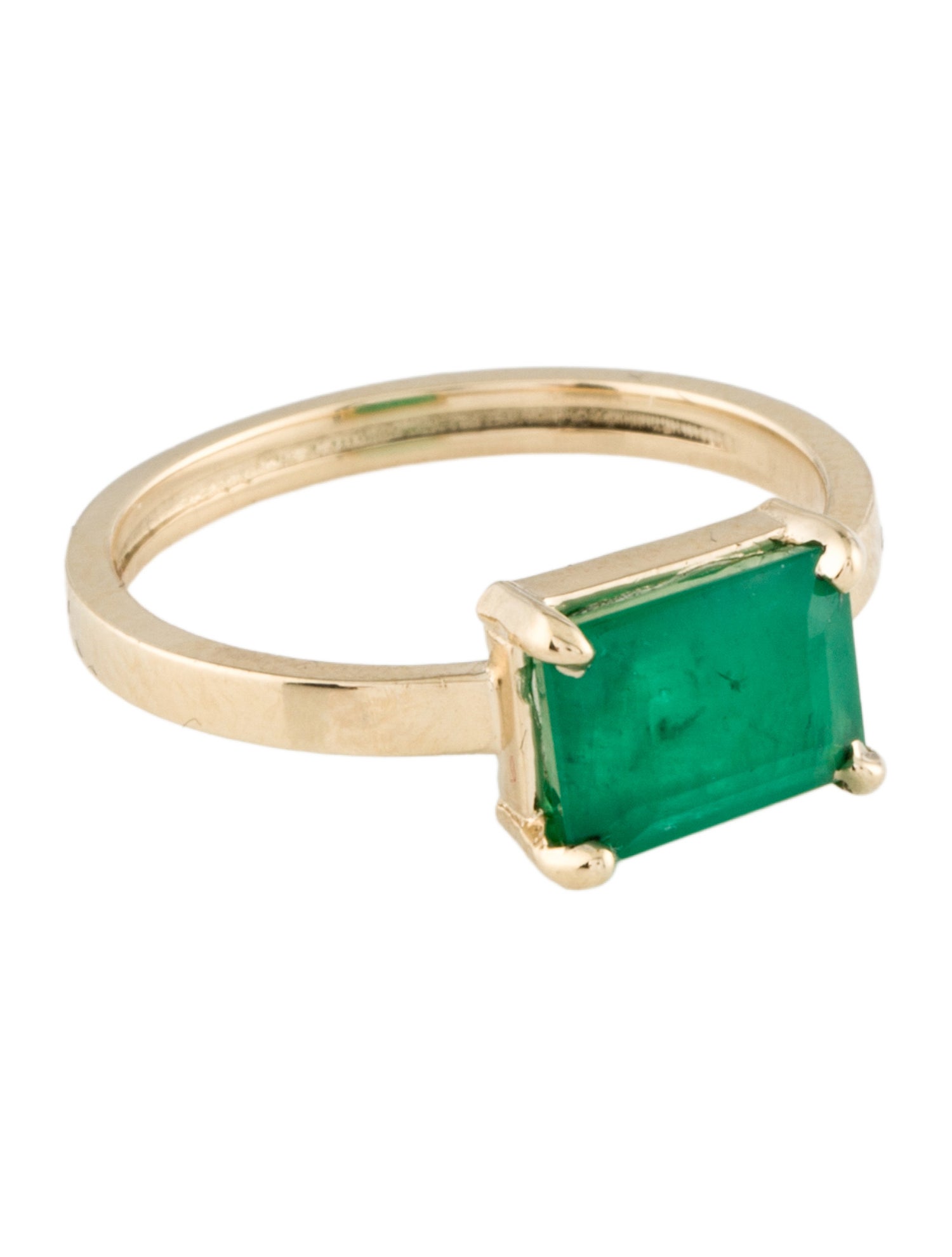 Ring 14K 1.21ctw Emerald Solitaire Cocktail