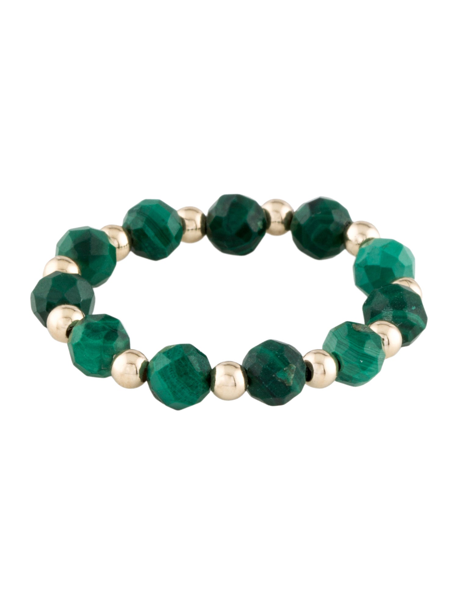Ring 14K Malachite Bead Band
