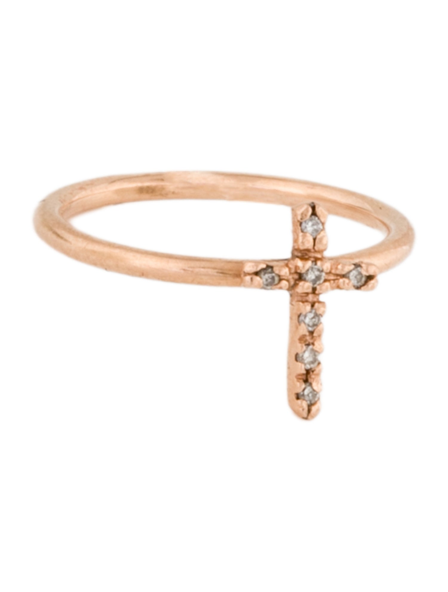 Ring 14K Diamond Cross Cocktail Band