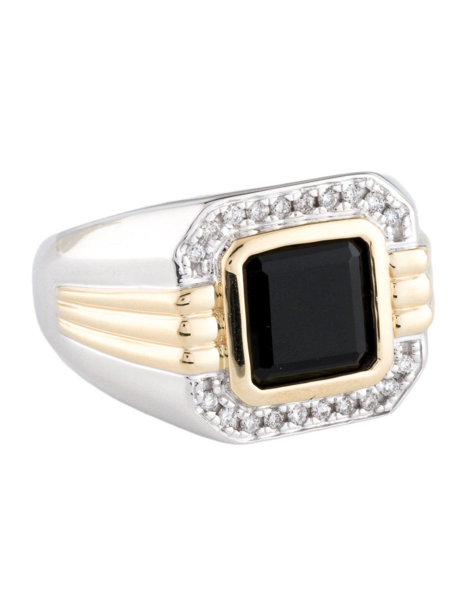 Ring 14K 2.67ct Onyx & Diamond Signet Ring