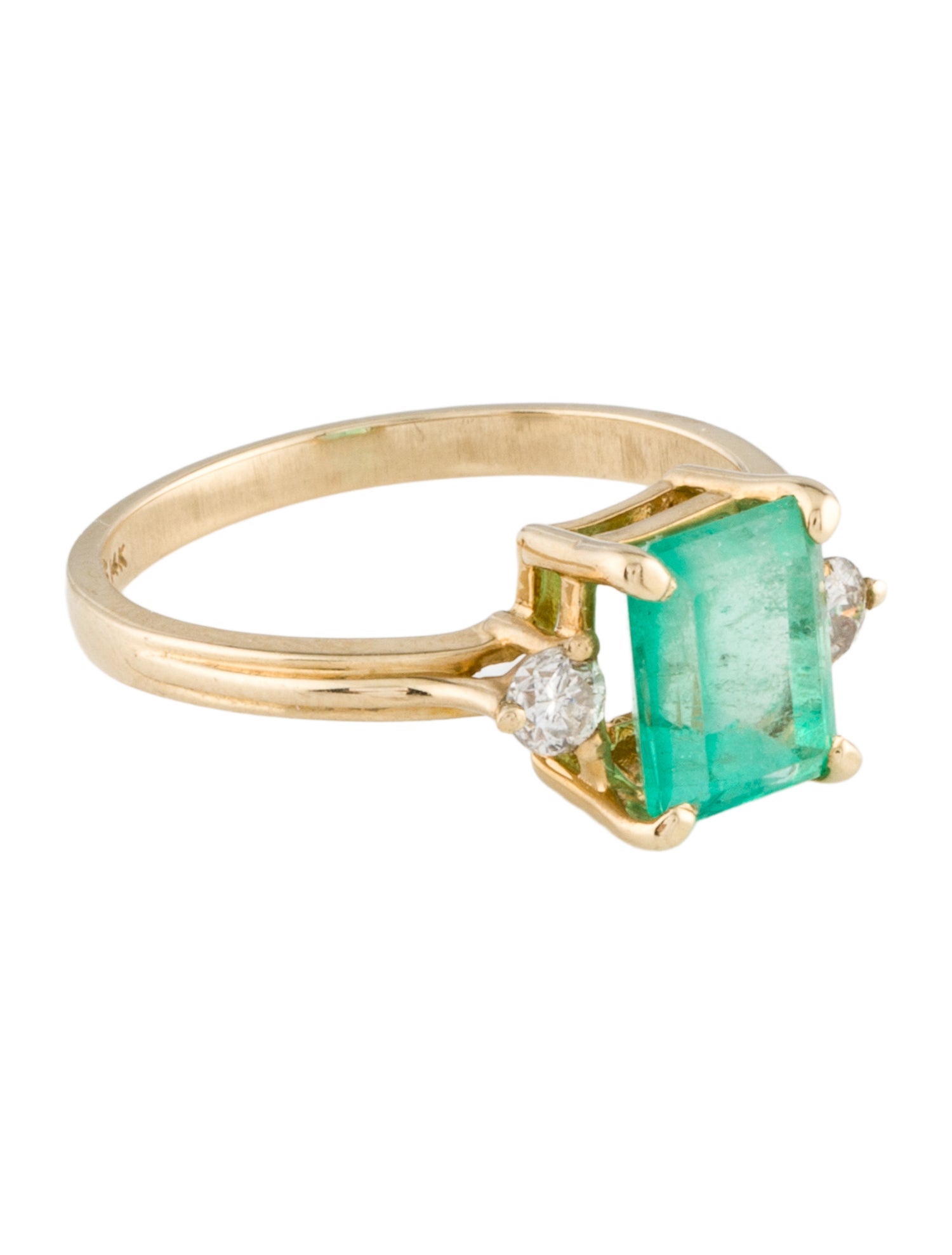Ring 14K 1.67ct Emerald & Diamond Cocktail