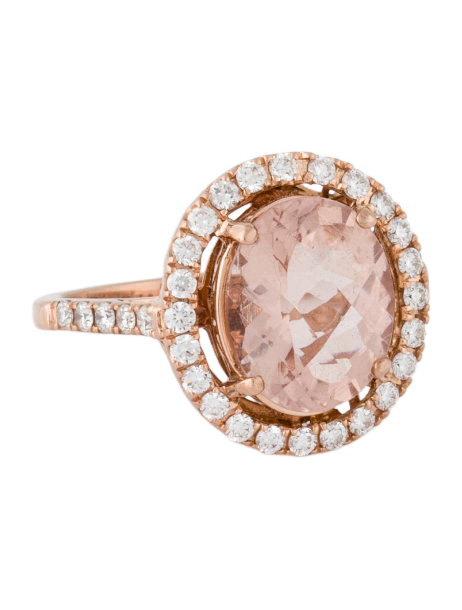 Ring 14K Morganite & Diamond Cocktail