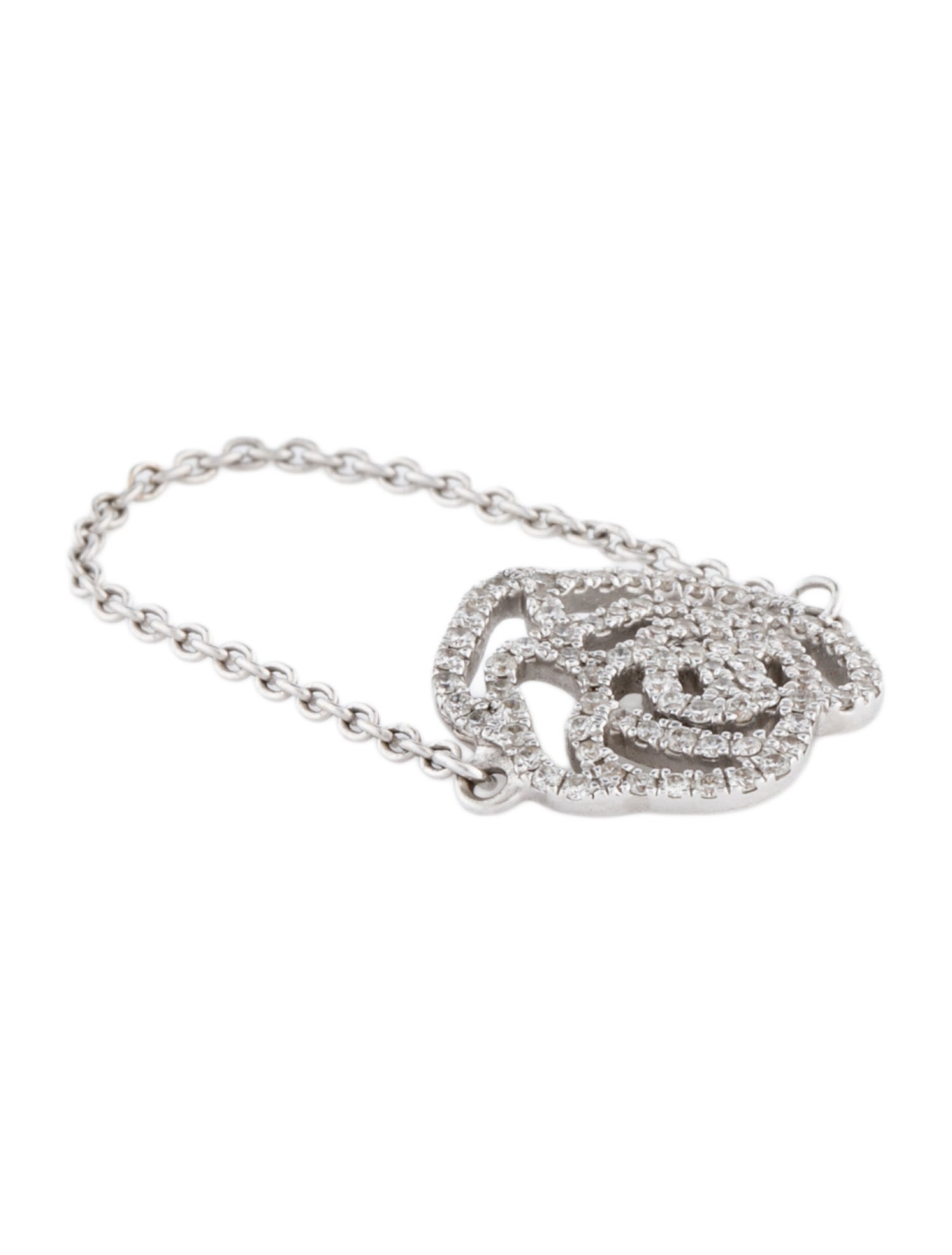 Ring 18K Diamond Rose Chain