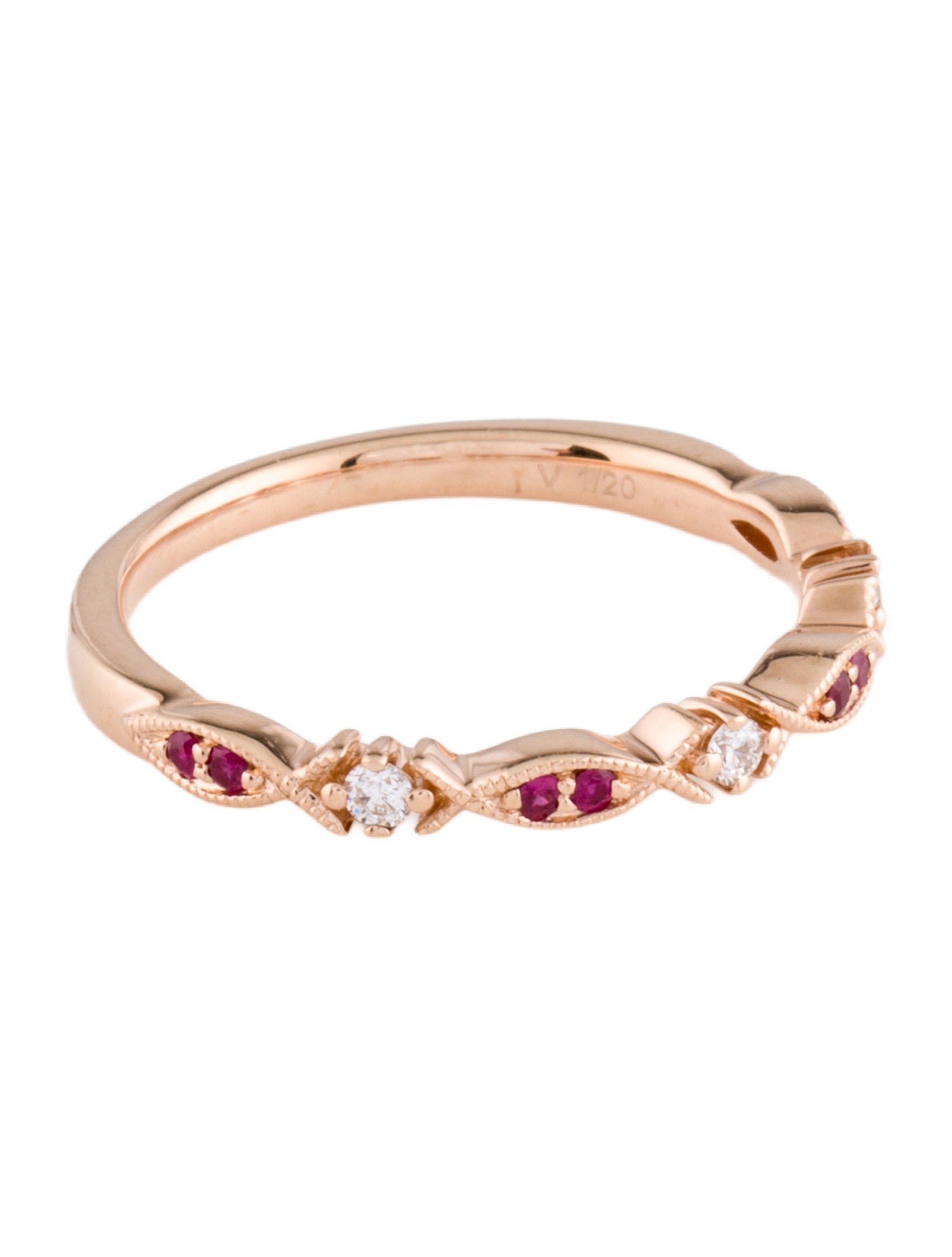 Ring 14K Ruby & Diamond Band