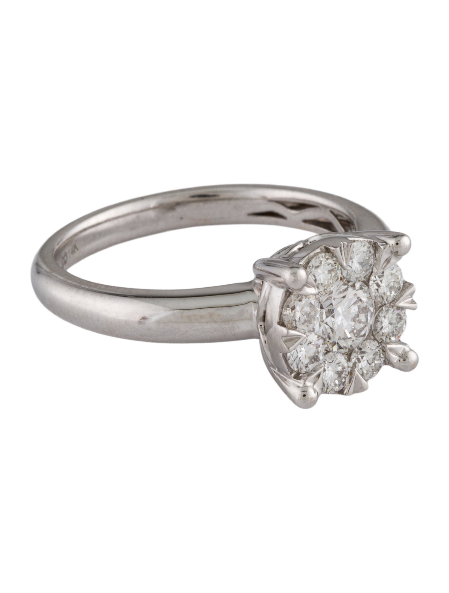 Ring 14K Diamond Cluster Cocktail
