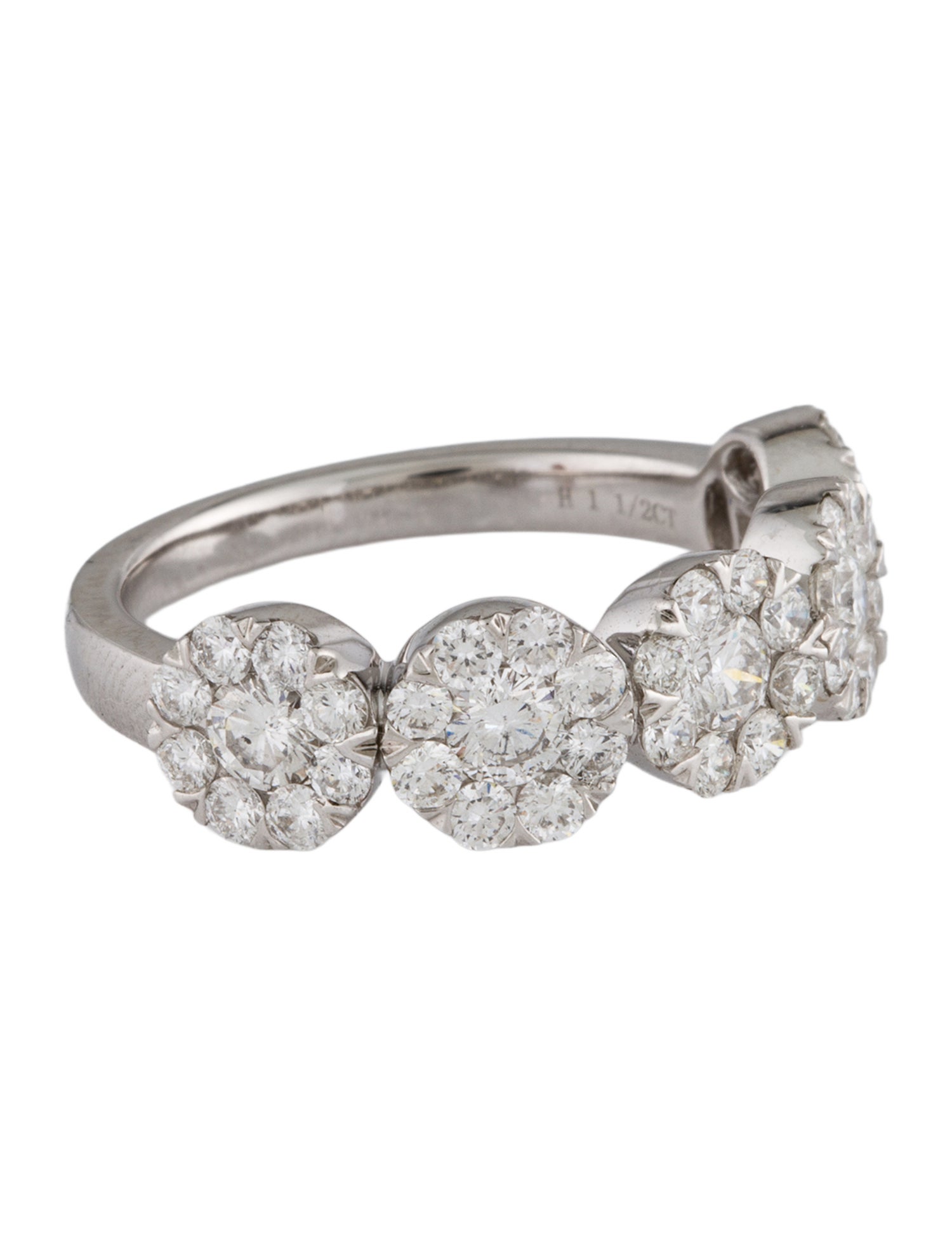 Ring 14K Diamond Cluster Band