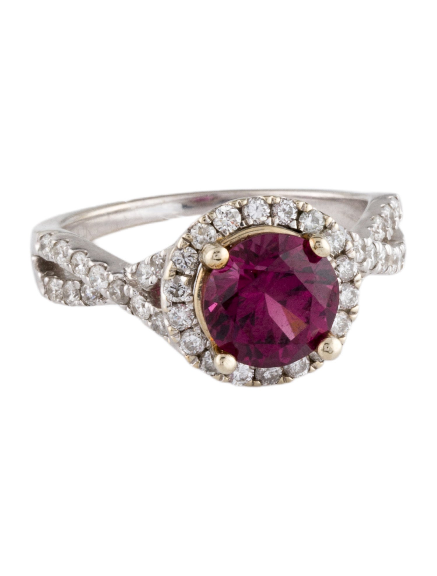 Ring 14K Rhodolite & Diamond Cocktail Ring