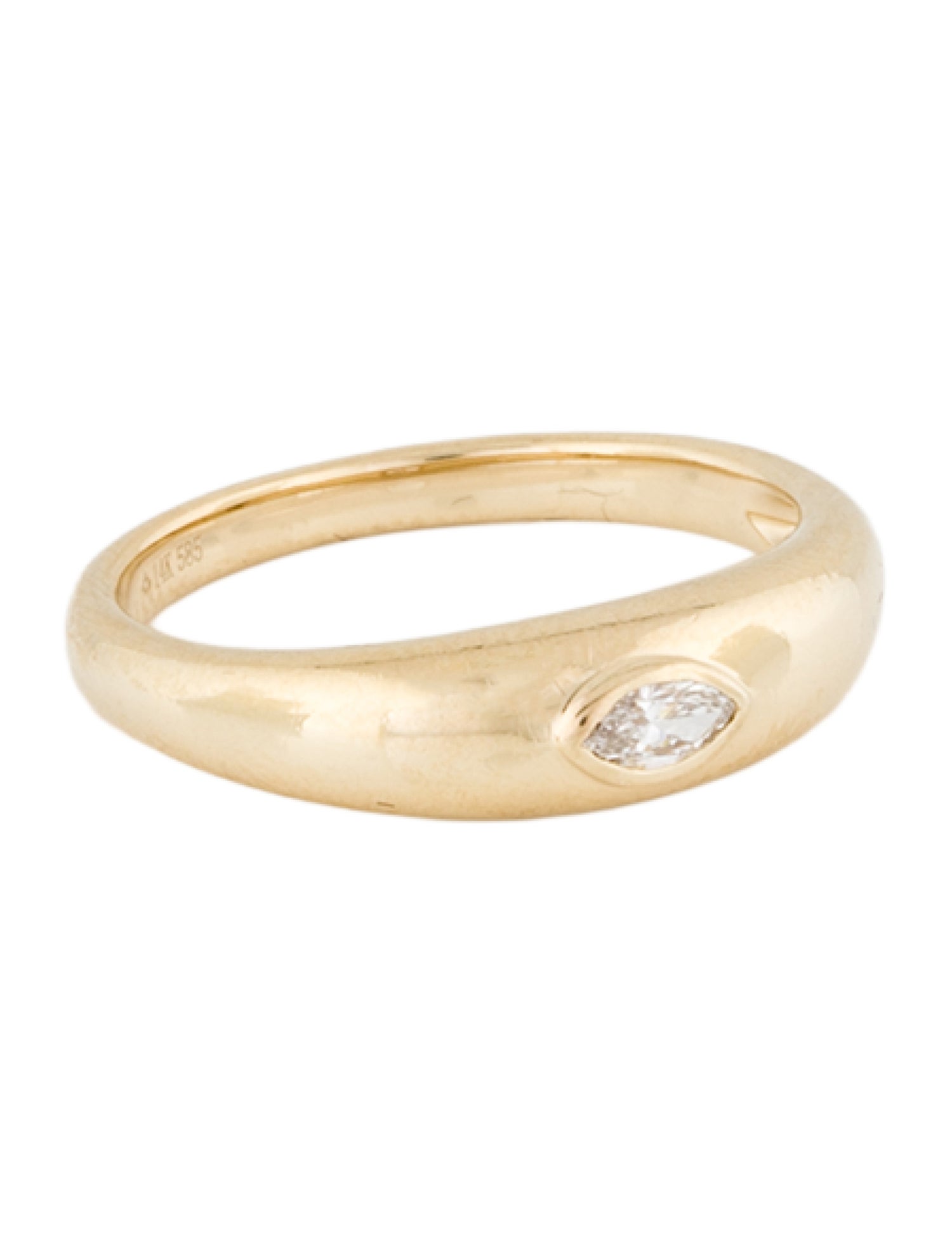 Ring 14K Diamond Domed Band